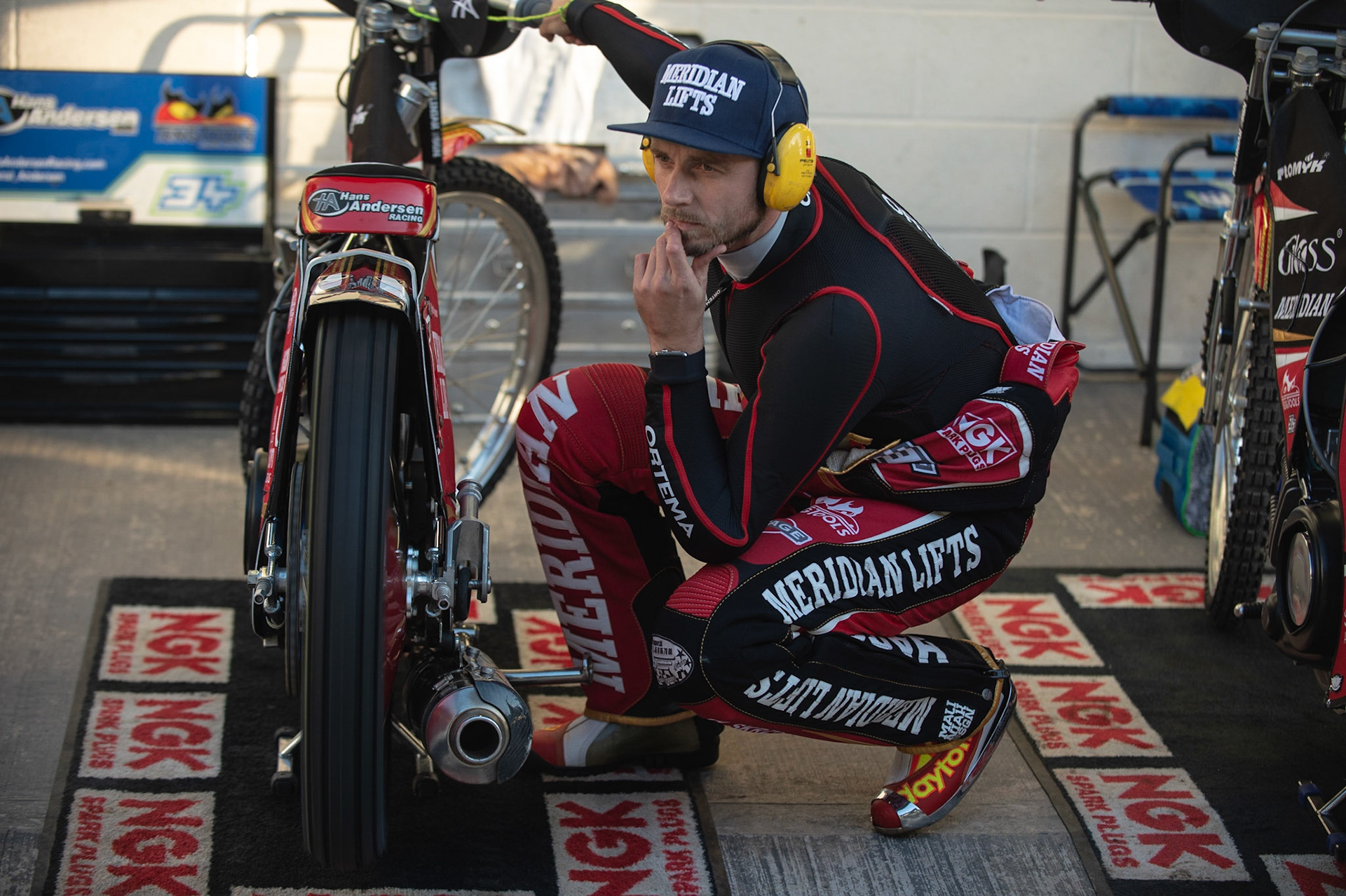 Photo by Ian Charles:

Hans Andersen warms up his machine

Belle Vue Aces v Peterborough Panthers, National Speedway Stadium, Manchester, Wednesday, 10, April, 2019