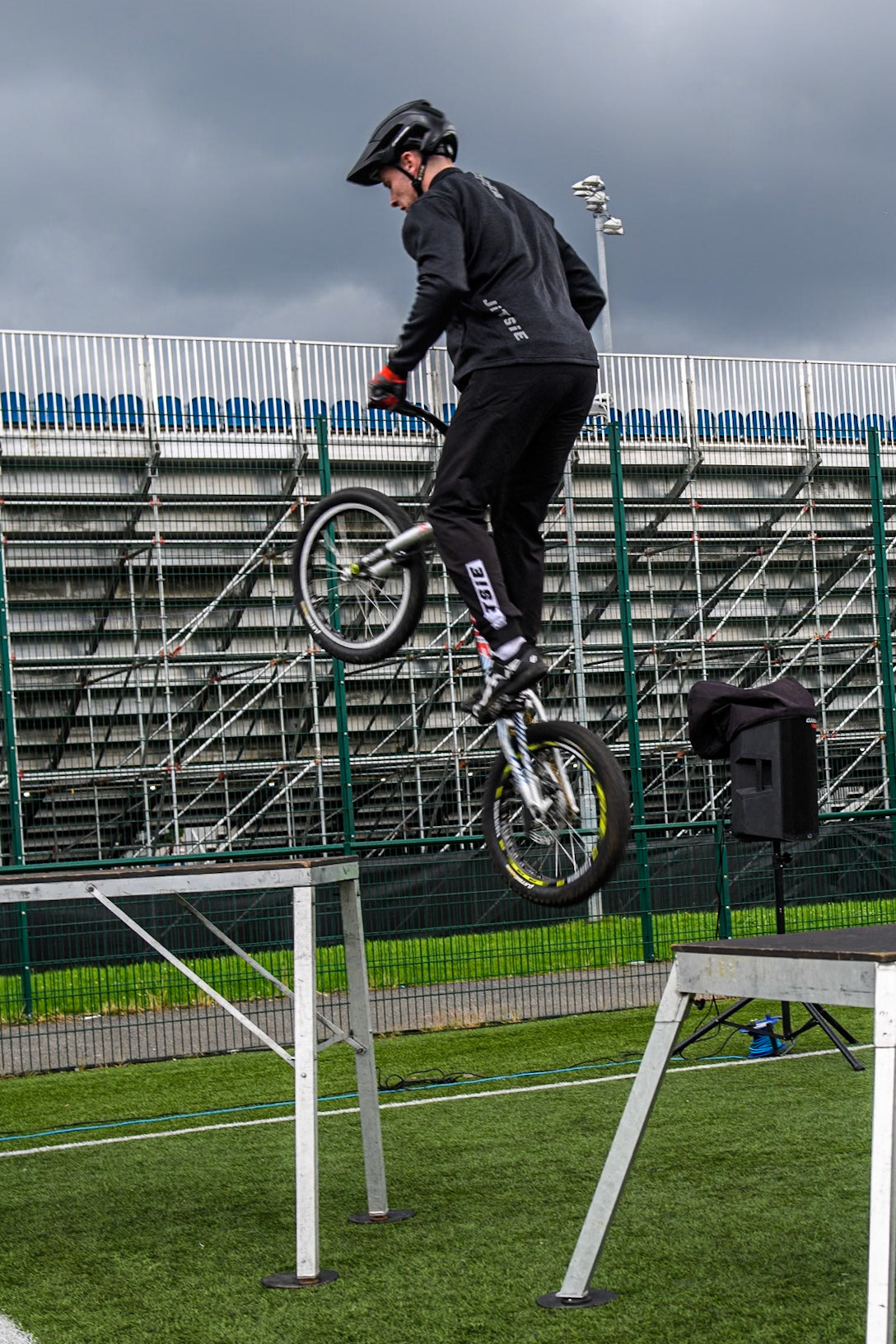 The extreme Mountain Bike display in the FanZone during the Monster Energy FIM Speedway of Nation Final at the National Speedway Stadium, Manchester on Saturday 13th July 2024. (Photo: Ian Charles | MI News)