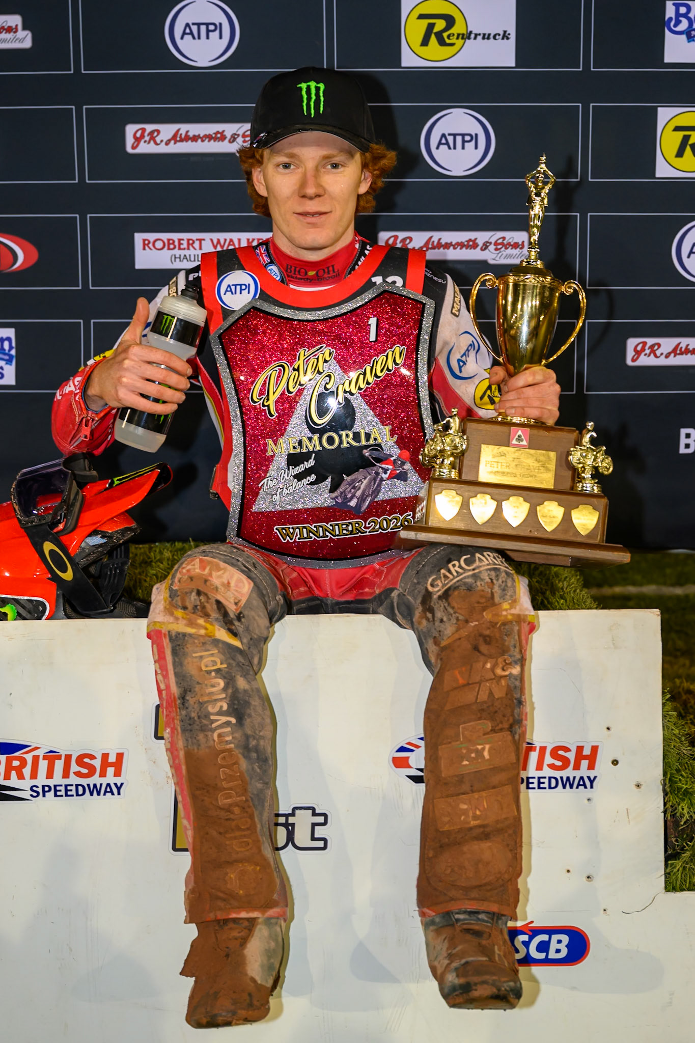 Dan Bewley  the winner of the meeting during the Peter Craven Memorial Trophy at the National Speedway Stadium, Manchester, on Monday 16th March 2026. (Photo: Ian Charles | MI News)