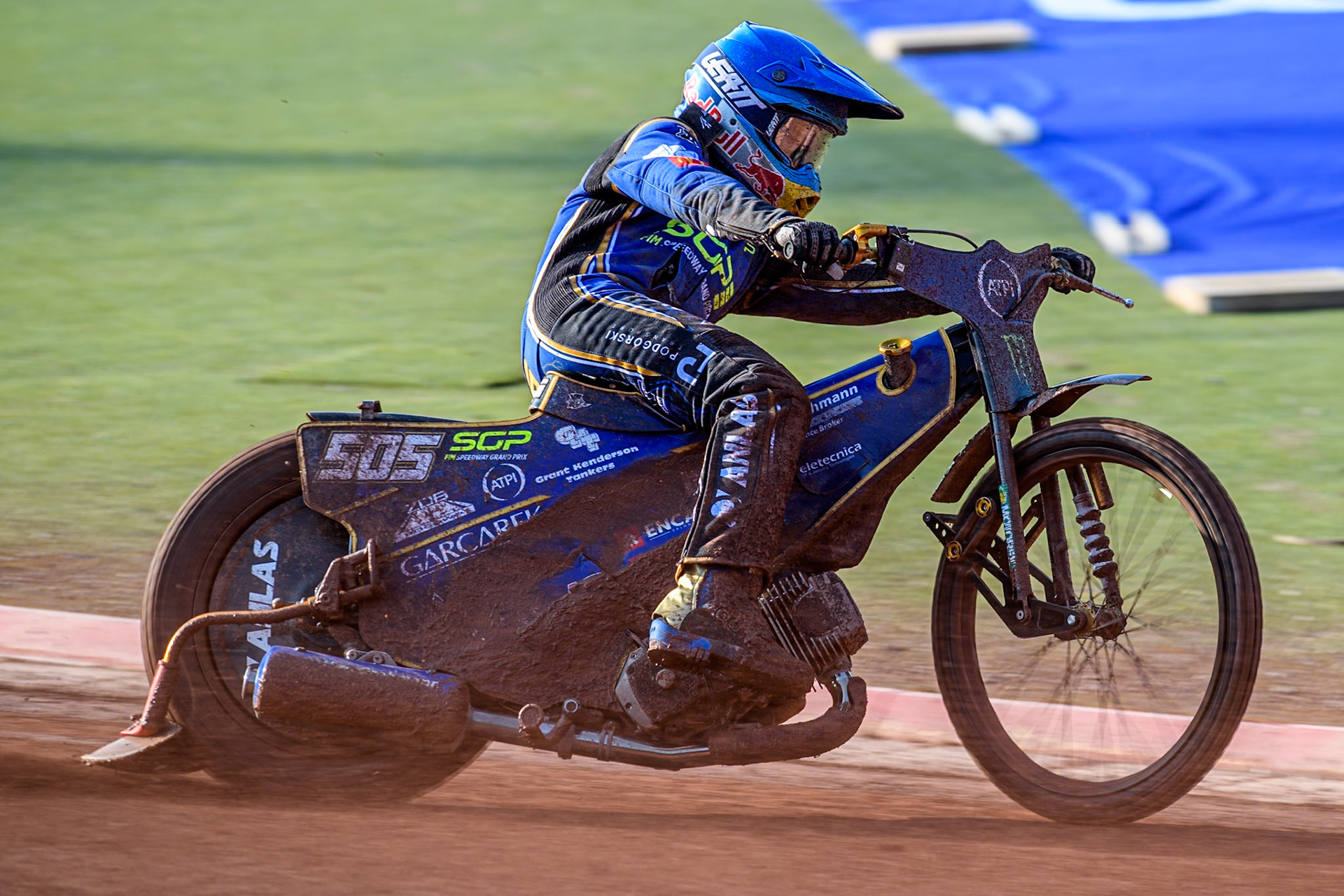 Robert Lambert (505) of Great Britain in action during the ATPI FIM Speedway Grand Prix Round 5 at the National Speedway Stadium, Manchester, on Saturday 14th June 2025. (Photo: Ian Charles | MI News)