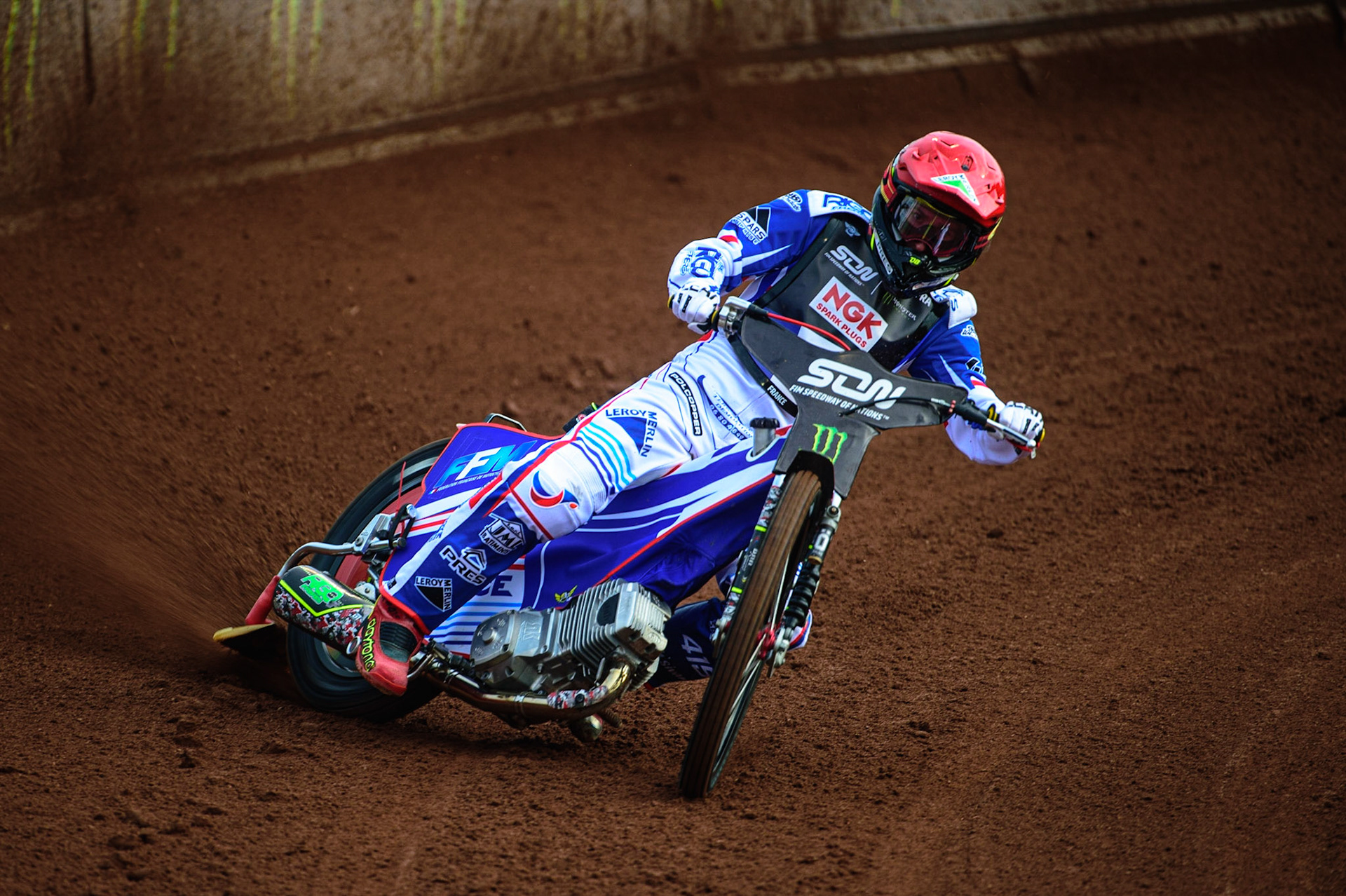 MANCHESTER, UK. OCT 16TH David Bellego of France Practices during the Monster Energy FIM Speedway of Nations at the National Speedway Stadium, Manchester on Saturday  16th October 2021. (Credit: Ian Charles | MI News)