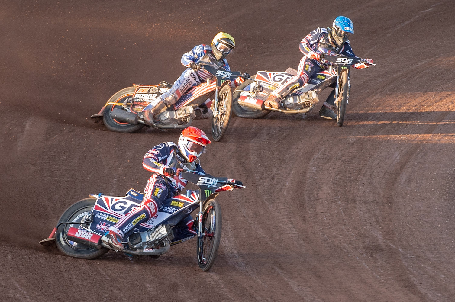 Photo: Ian Charles

Robert Lambert (Red) leads Luke Becker (Yellow) and Craig Cook (Blue)

Monster Energy FIM Speedway Of Nations, Race Off 2, Belle Vue National Speedway Stadium, Manchester 7 May  2019