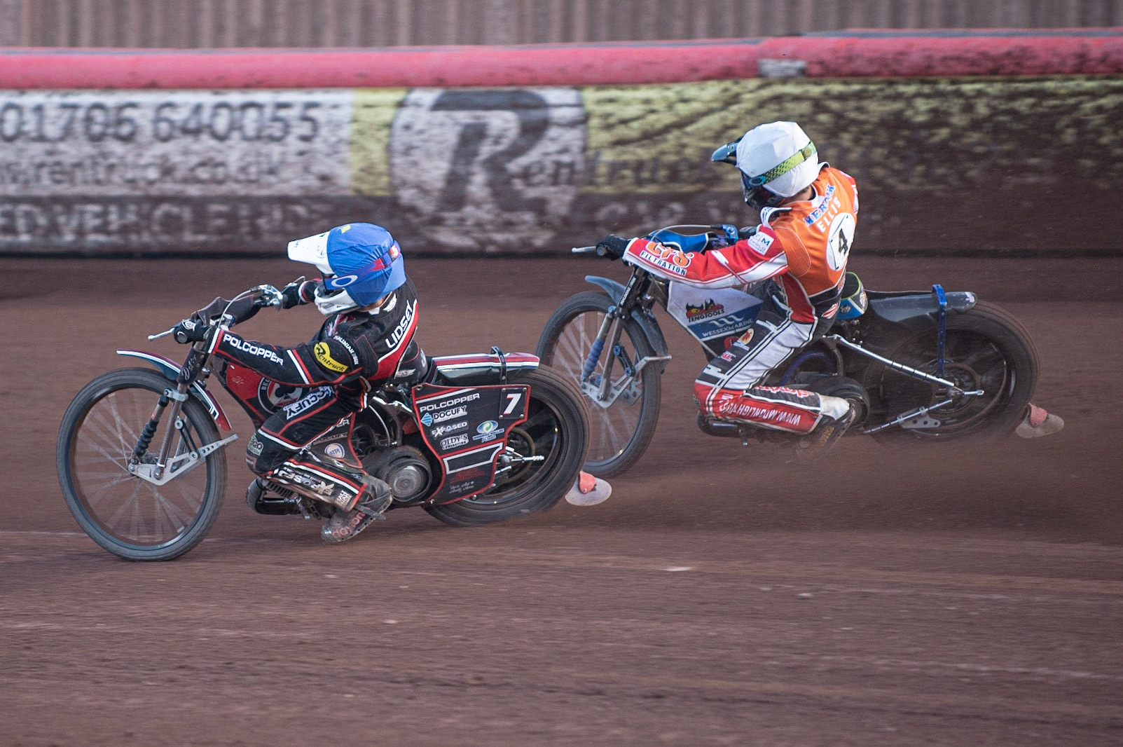 Photo: Ian Charles

Jaimon Lidsey  (Blue) passes Adam Ellis  (White)

Belle Vue Aces v Swindon Robins, British Speedway Premiership, Belle Vue National Speedway Stadium, Manchester, Monday 20  May  2019