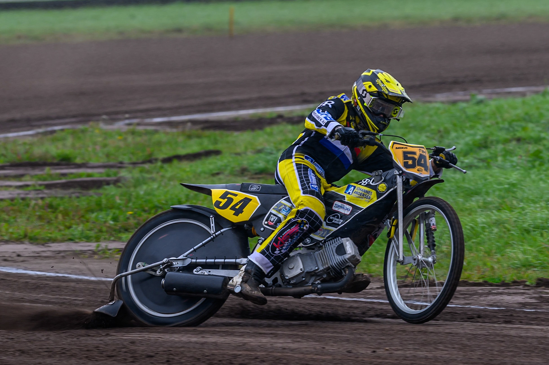 Mika Meijer (54) of The Netherlands practices during the FIM Long Track World Championship Final 4, at the Speed Centre Roden, Netherlands on Sunday 21st September 2025. (Photo: Ian Charles | MI News)