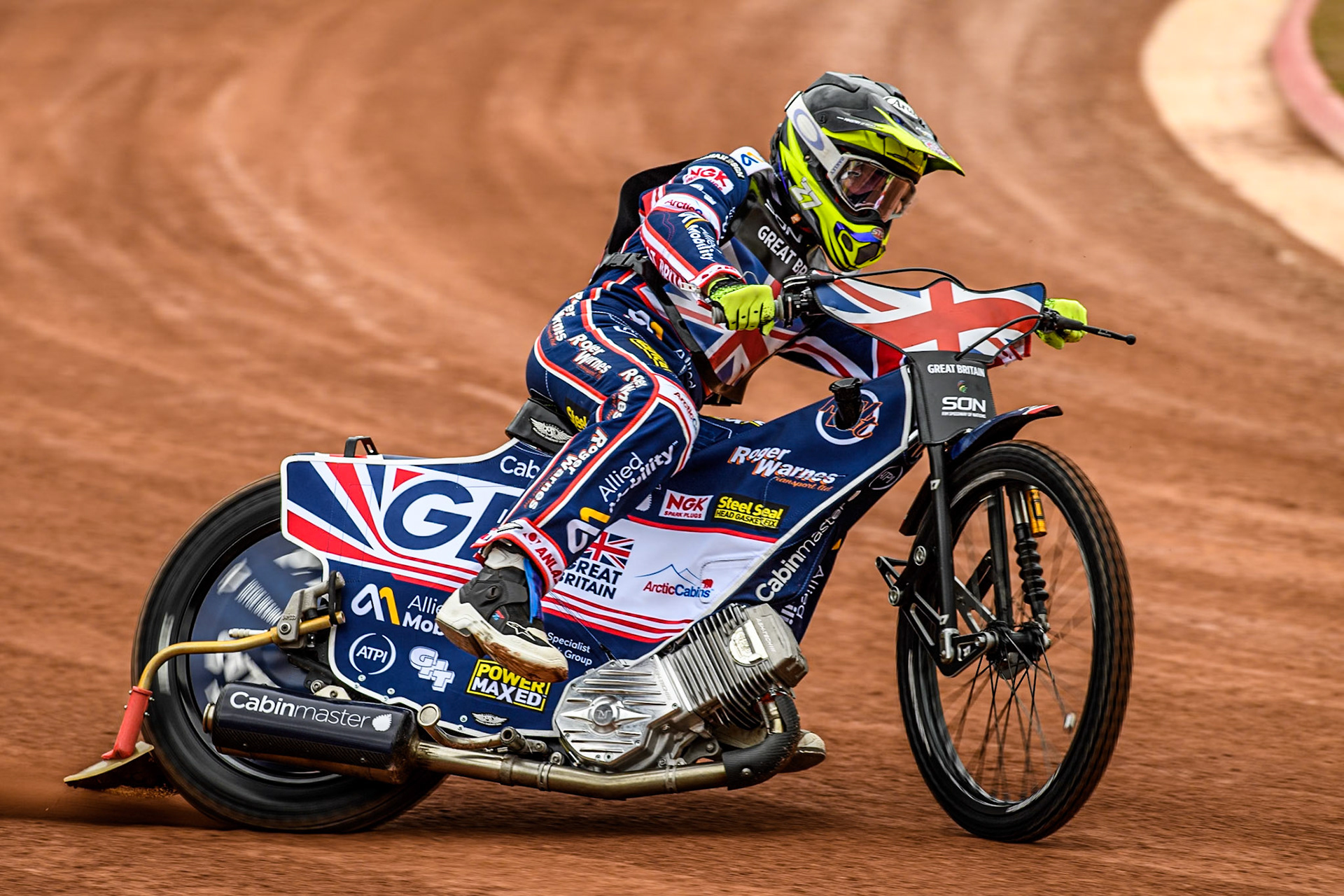 Tom Brennan of Great Britain practices during the Monster Energy FIM Speedway of Nation Semi Final 2 at the National Speedway Stadium, Manchester on Wednesday 10th July 2024. (Photo: Ian Charles | MI News)