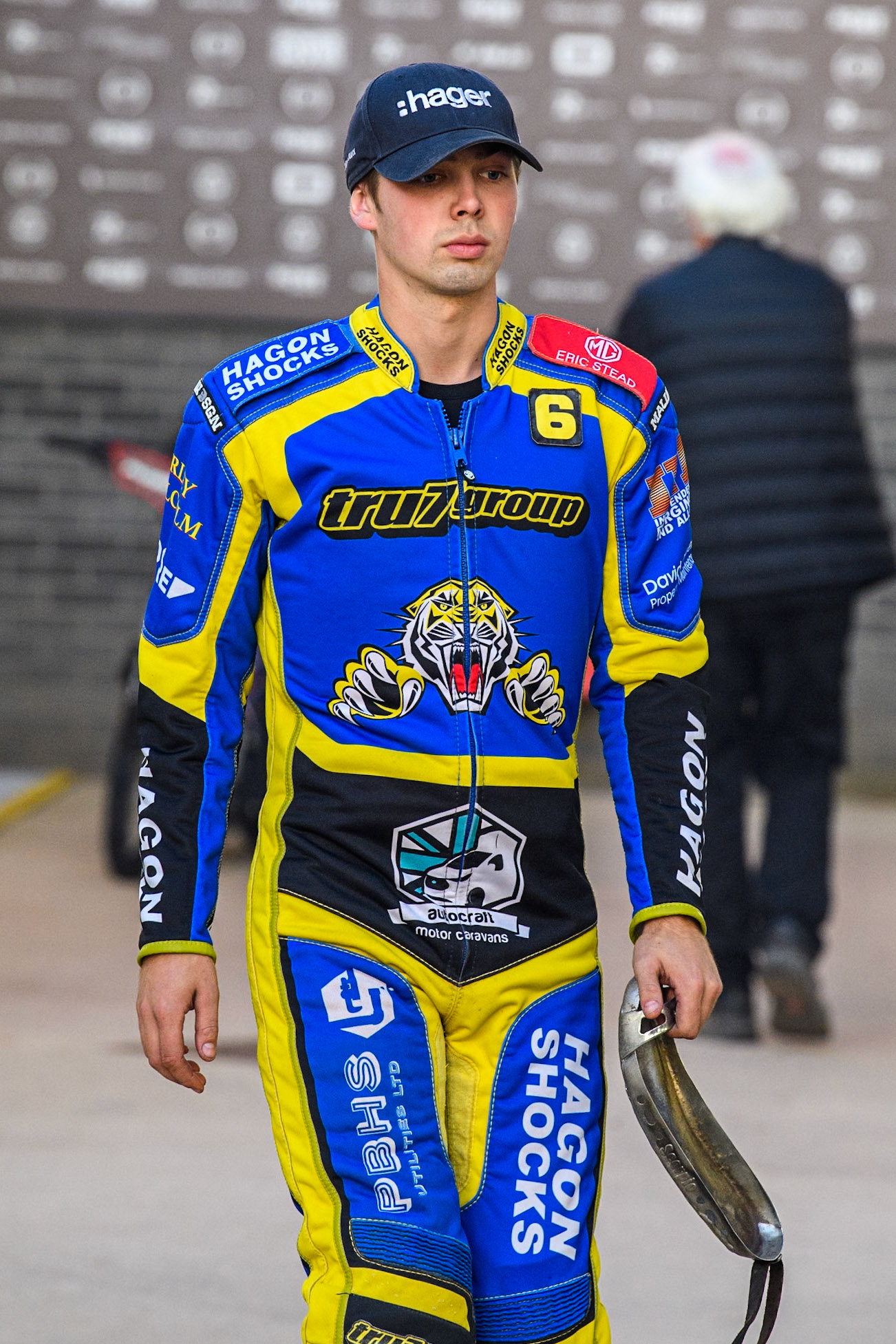Sheffield Tigers' Jason Edwards  during the Rowe Motor Oil Premiership Play Off Semi Final 2, 1st Leg match between Belle Vue Aces and Sheffield Tigers at the National Speedway Stadium, Manchester on Monday 16th September 2024. (Photo: Ian Charles | MI News)