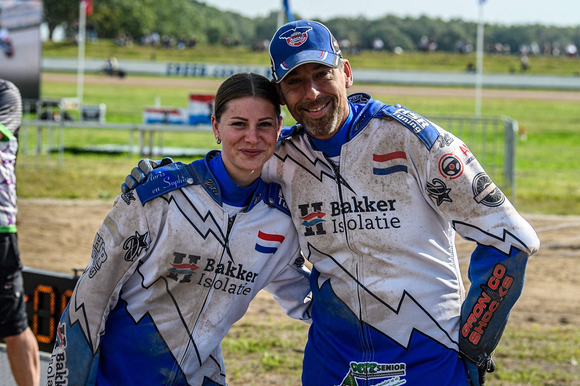 Wilfred Detz &amp; Britget Portijk (1) of The Netherlands  during the FIM Long Track World Championship Final 5 at the Speed Centre Roden, Roden, Netherlands on Sunday 22nd September 2024. (Photo: Ian Charles | MI News)