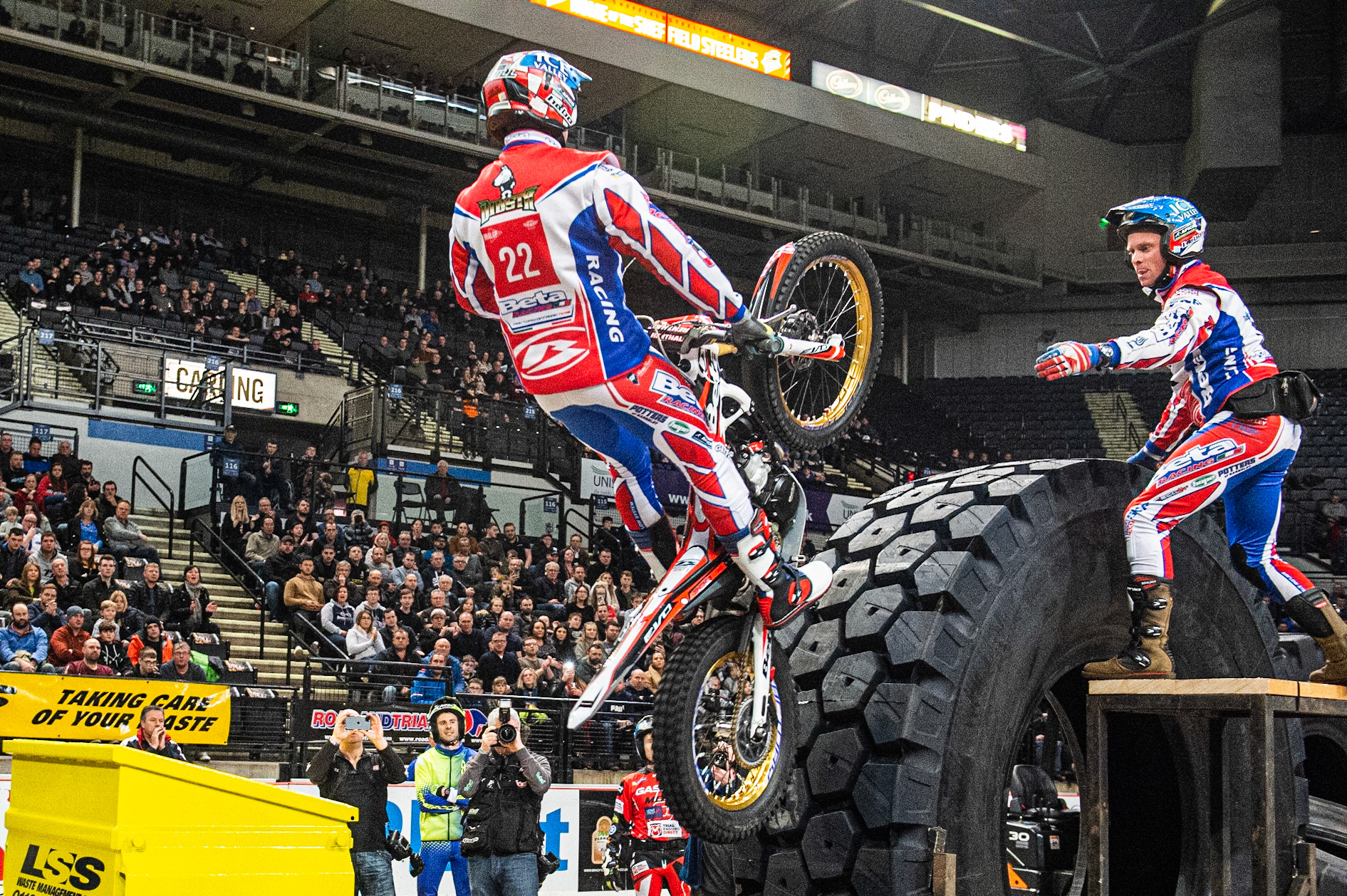 SHEFFIELD, ENGLAND  - DECEMBER 28TH  Jamie Busto, Spain (Vertigo) on the Michelin Tyres Section 5  during the 25th Anniversary Sheffield Indoor Trial at the FlyDSA Arena, Sheffield on Saturday 28th December 2019. (Credit: Ian Charles | MI News)