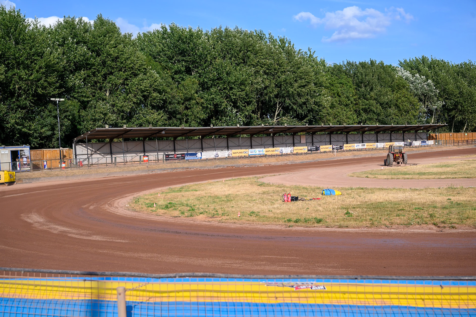 The Back Straight Stand for the third and fourth turns at the Hydroscan Arena during the Rowe Motor Oil Premiership match between Leicester Lions and Belle Vue Aces at the Hydroscan Arena, Leicester on Thursday 23rd July 2026. (Photo: Ian Charles | MI News)