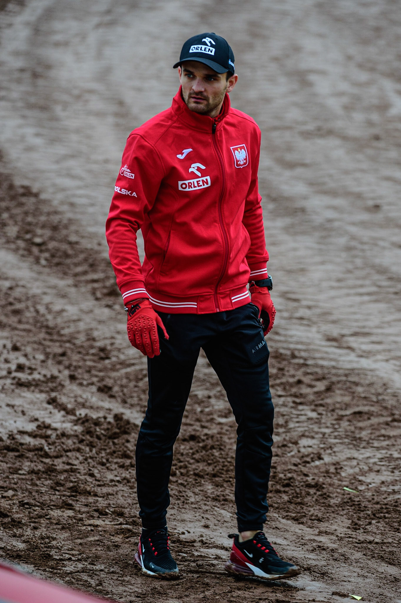 MANCHESTER, UK. OCT 17TH Bartosz Zmarzlik of Poland on his pre-meeting track walk during the Monster Energy FIM Speedway of Nations at the National Speedway Stadium, Manchester on Sunday  17th October 2021. (Credit: Ian Charles | MI News)