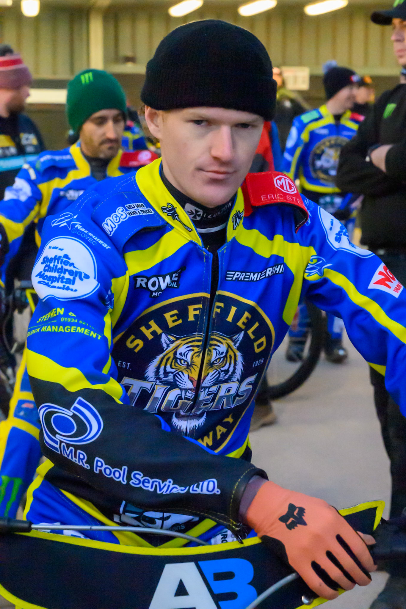 Anders Rowe of Sheffield Tigers   during the Knockout Cup, Northern Section match between Belle Vue Aces and Sheffield Tigers at the National Speedway Stadium, Manchester on Monday 30th March 2026. (Photo: Ian Charles | MI News)