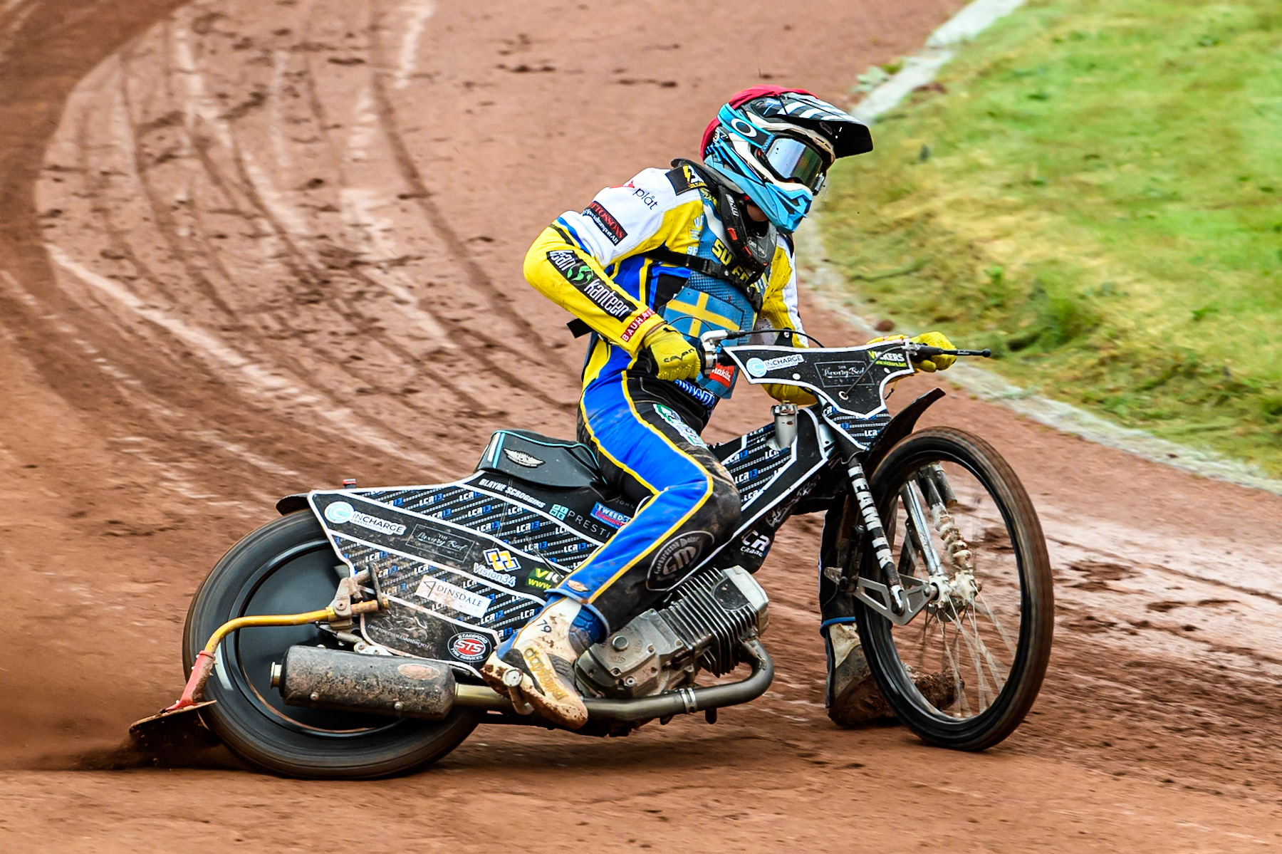 Noel Wahlquist of Sweden in action during the FIM SGP2 Qualifying Round at the Peugeot Ashfield Stadium in Glasgow on Saturday 24th May 2025. (Photo: Ian Charles | MI News)