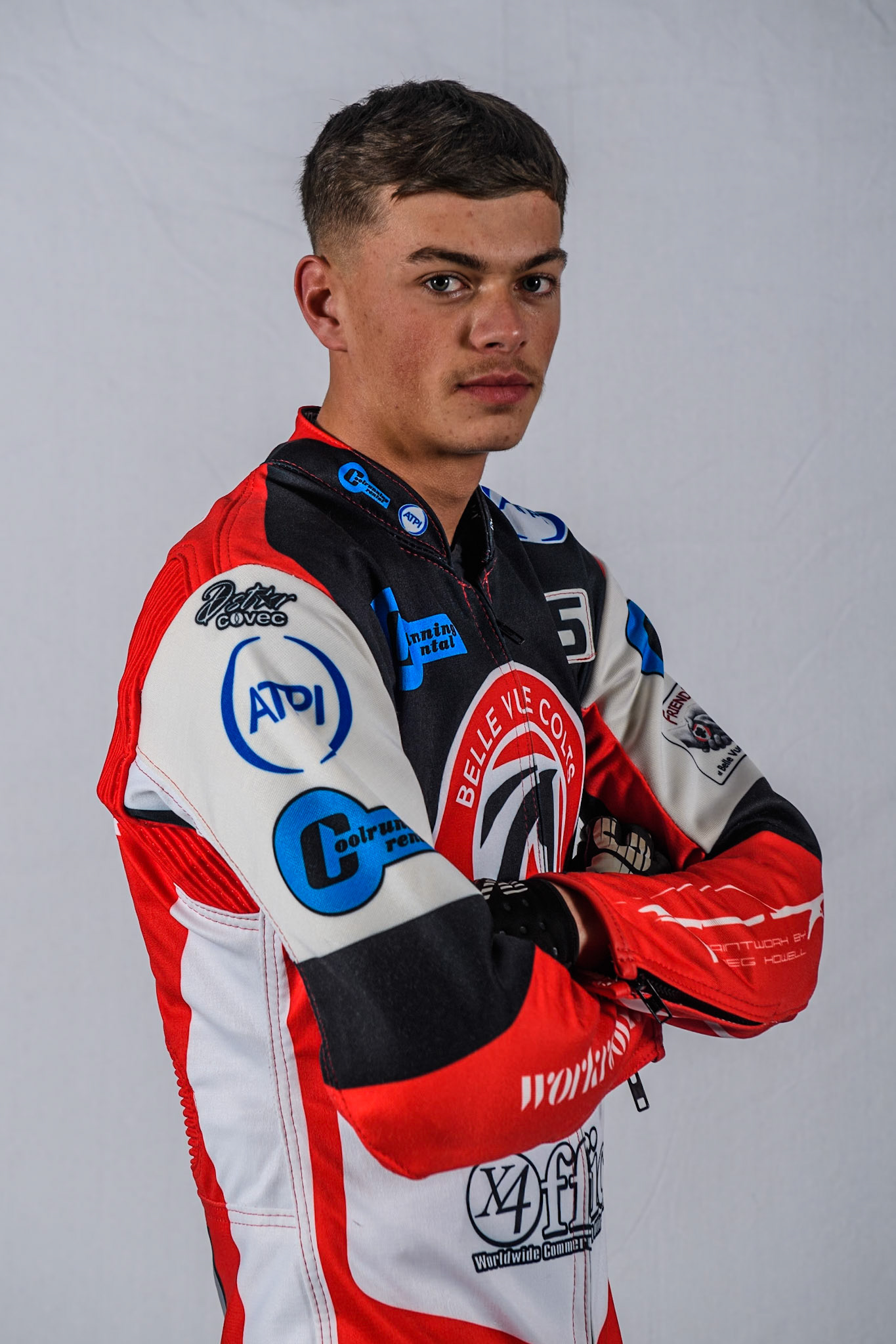 Belle Vue Colts' rider Freddy Hodder during the Belle Vue Aces Media Day at the National Speedway Stadium, Manchester on Monday 11th March 2024. (Photo: Ian Charles | MI News)