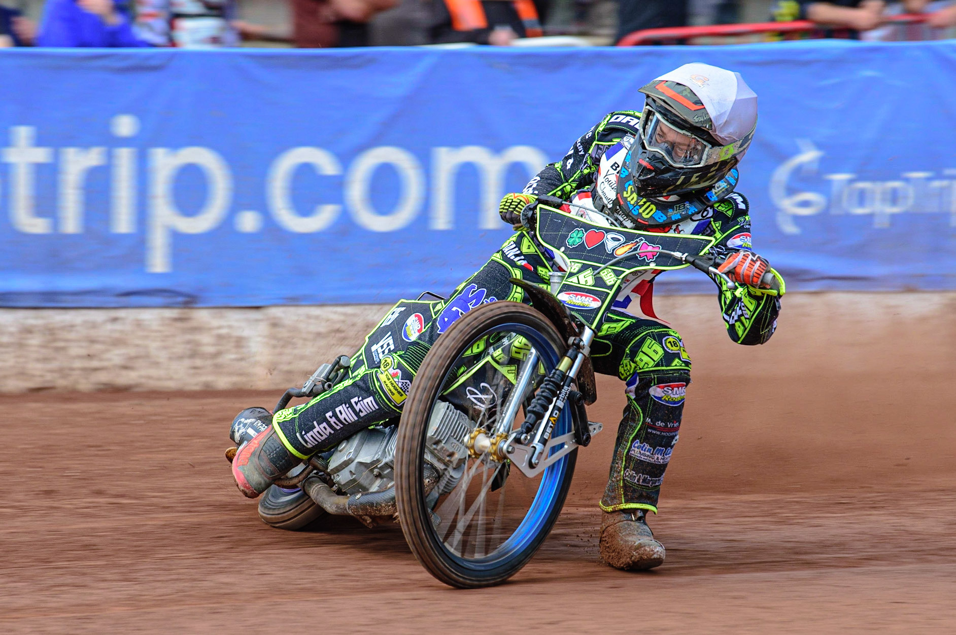 MANCHESTER, UK. JUN 3RD Ace Pijper (696) in action   during the British Youth Speedway Championship (Round 4)  at the National Speedway Stadium, Manchester on Friday 3rd June 2022. (Credit: Ian Charles | MI News)