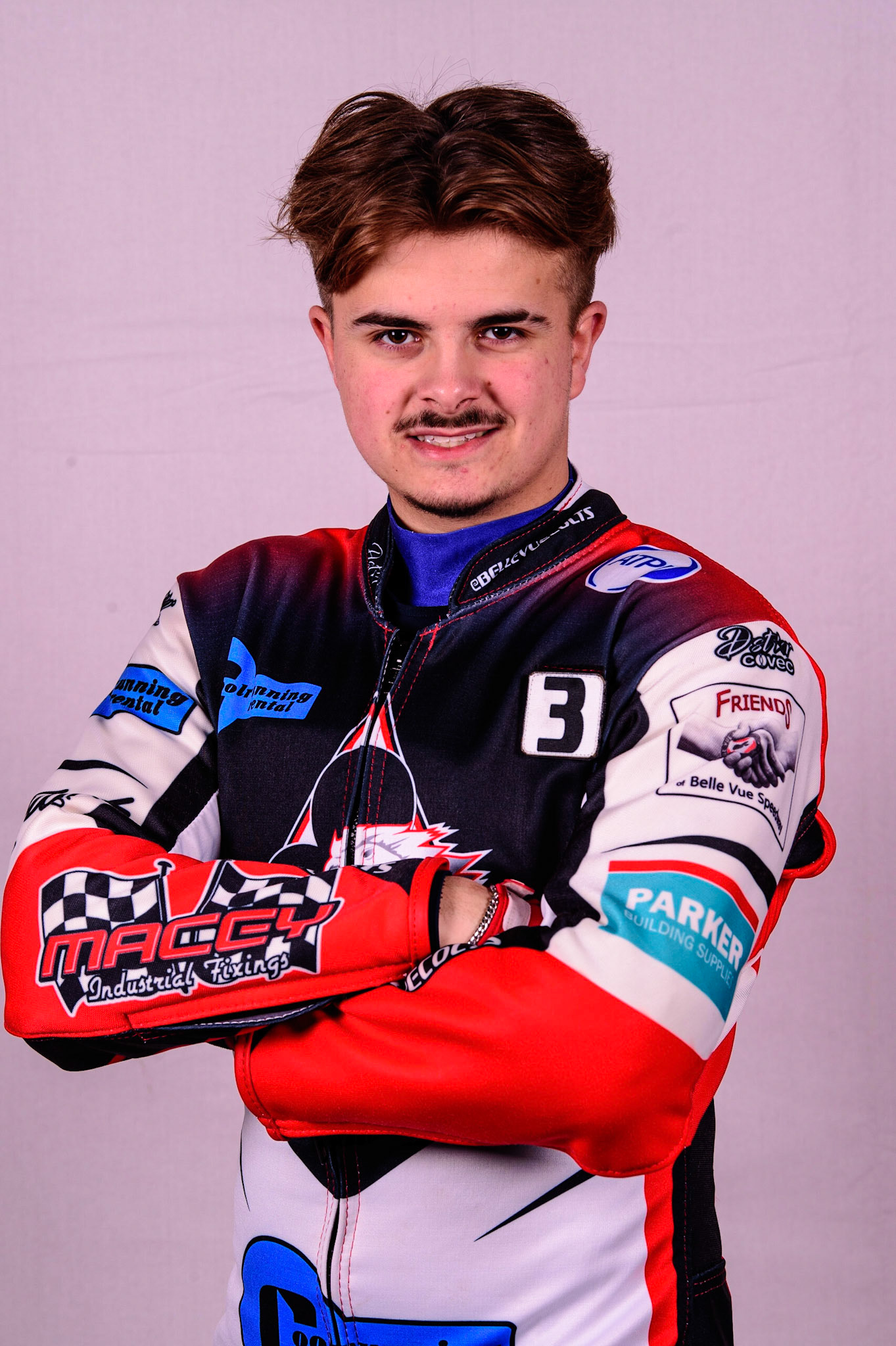 MANCHESTER, UK. MAR 14TH Nathan Ablitt - Belle Vue 'Cool Running' Colts during the Belle Vue Speedway Media Day at the National Speedway Stadium, Manchester on Monday 14th March 2022. (Credit: Ian Charles | MI News)