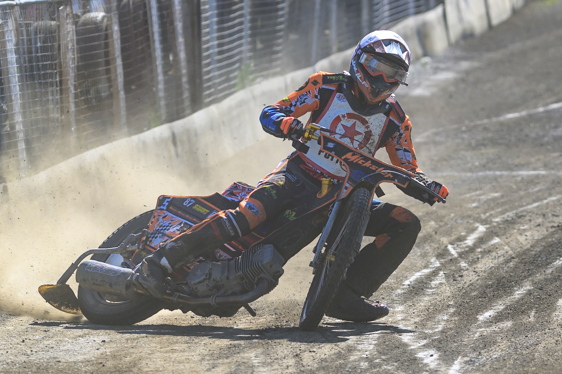 Mickie Simpson of Stoke Potters  in action during the National Development League Challenge match between Buxton Bulls and Stoke Potters at Hi-Edge Speedway, Buxton on Sunday 24th May 2026. (Photo: Ian Charles | MI News)