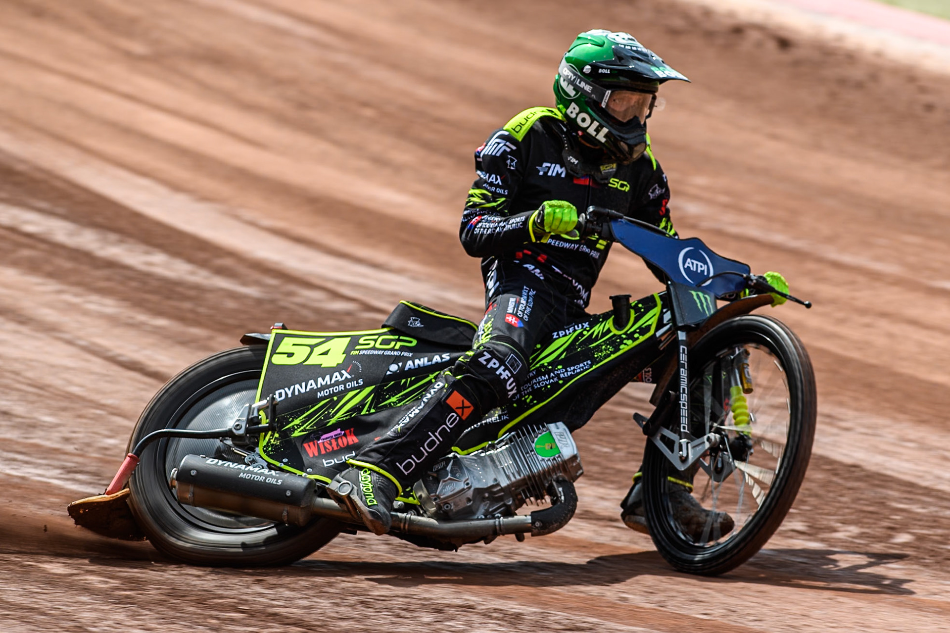 Martin Vaculik (54) of Slovakia in the qualifying session during the ATPI FIM Speedway Grand Prix Round 4 at the National Speedway Stadium, Manchester, on Friday 6th June 2025. (Photo: Ian Charles | MI News)