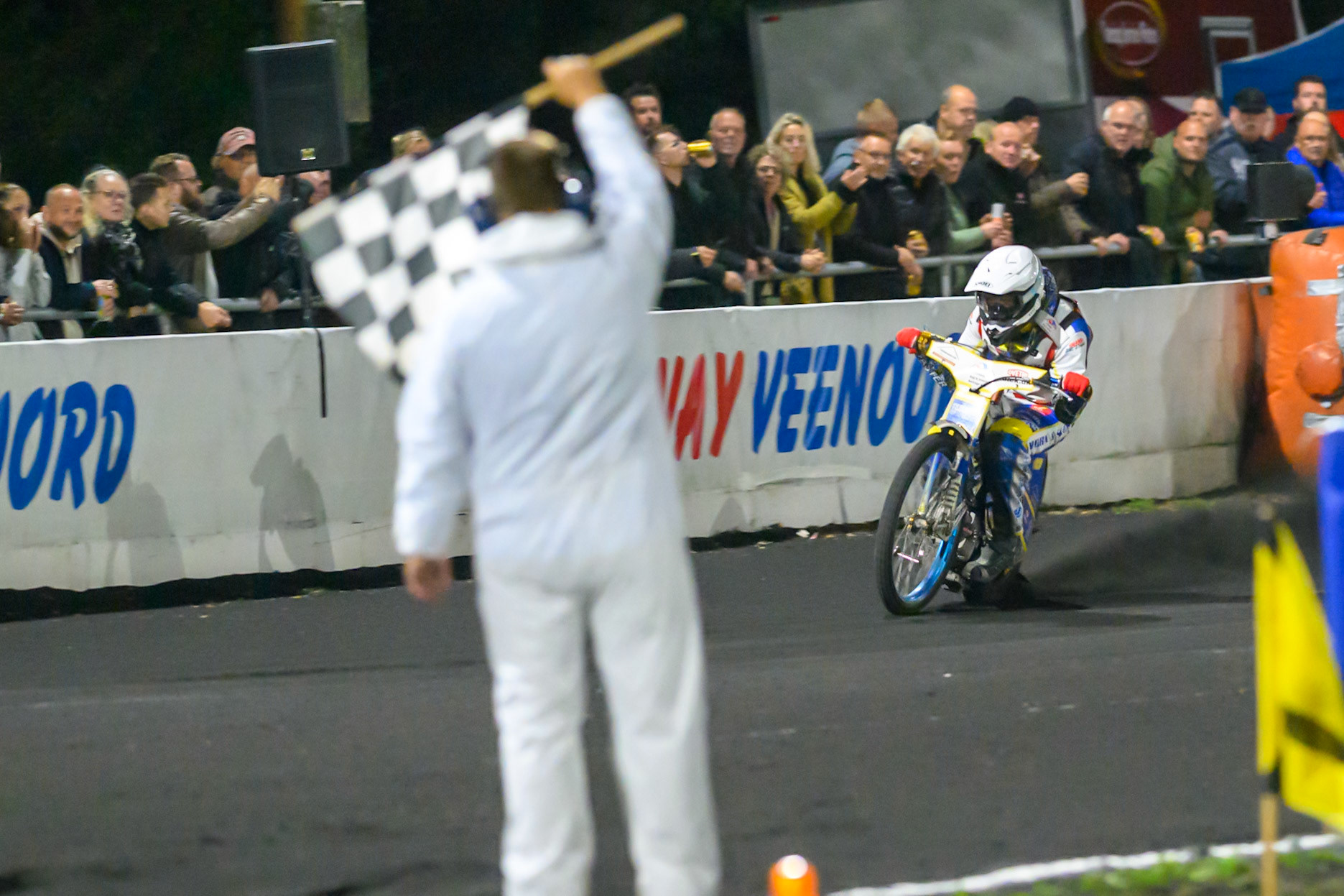Rasmus Pedersen of Denmark  wins the final during the Gouden KENNY Helm at Speedway Veenoord, Veenoord in the Netherlands on Saturday 19th September 2026. (Photo: Ian Charles | MI News)