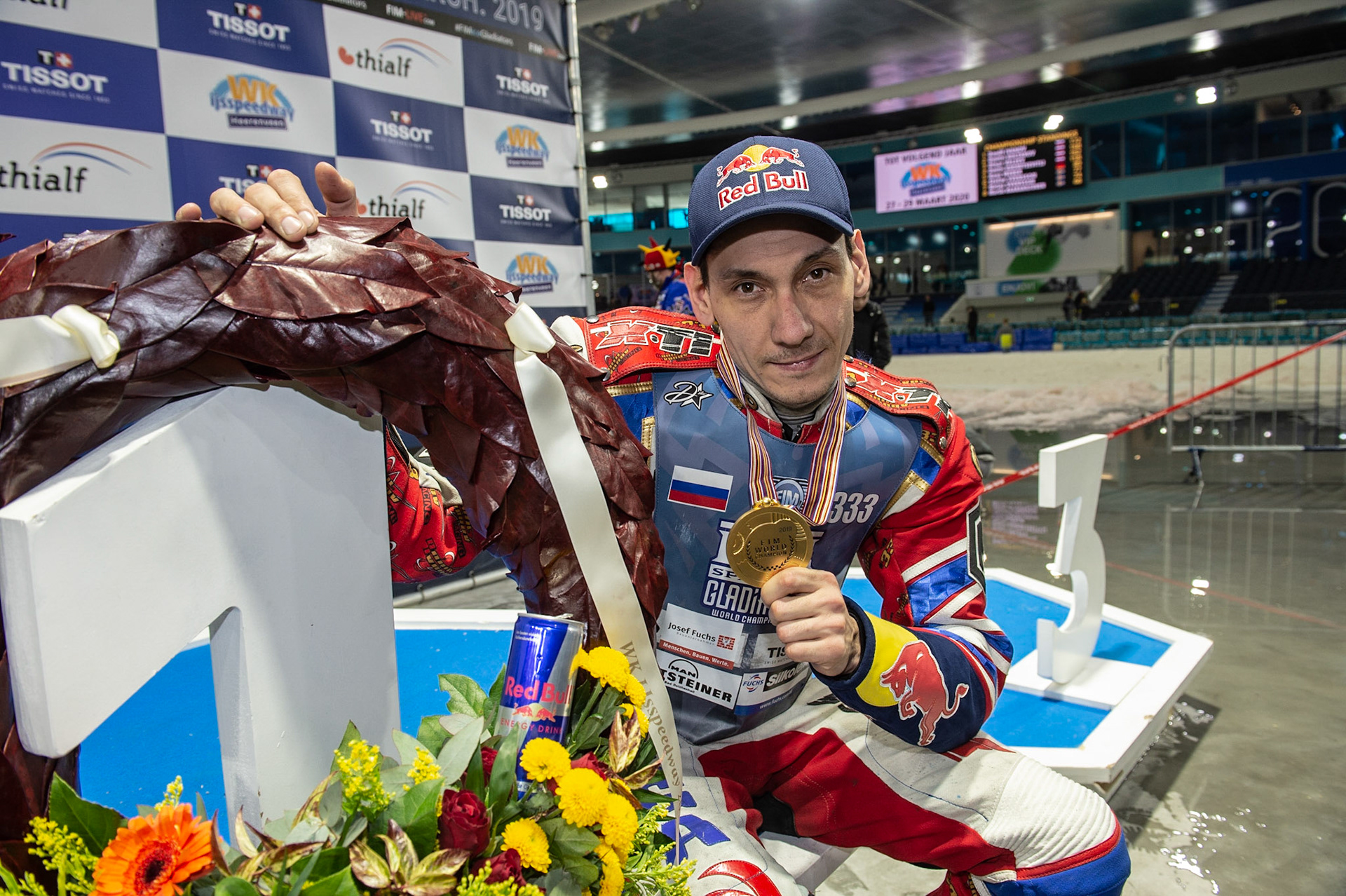 Photo: Ian Charles

Danil Ivanov - 2019 World Ice Speedway Champion

FIM Ice Speedway Gladiators World Championship, Event 5.2, Ice Rink Thialf, Heerenveen, Netherlands Sunday  31  March  2019