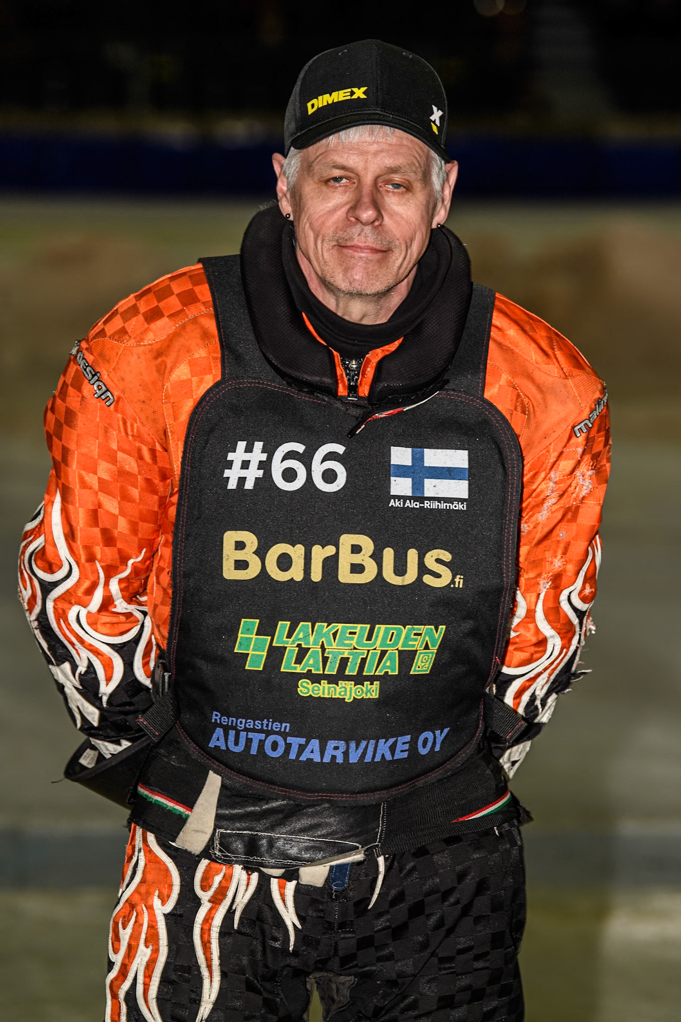 Finland's Aki Ala-Riihimäki (66) during the FIM Ice Speedway Gladiators World Championship Final 3 at Ice Rink Thialf, Heerenveen on Saturday 6th April 2024. (Photo: Ian Charles | MI News)