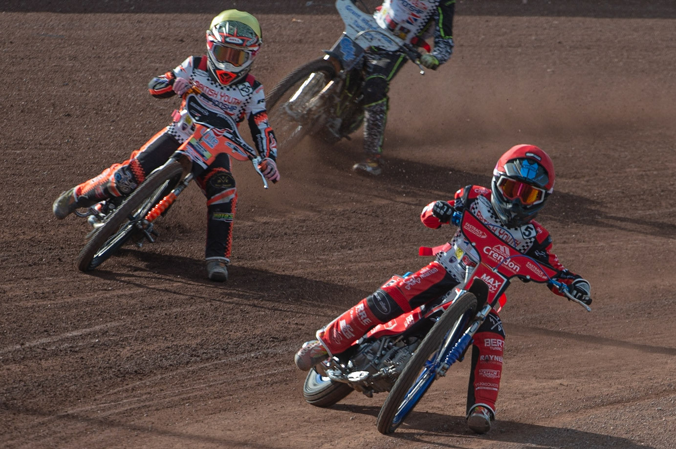 Photo: Ian Charles

Max Perry (Red) leads Ben Trigger (Yellow)

Summer Speed Saturday & British Youth Speedway Championship Round 5, National Speedway Stadium, Manchester, Saturday 22 June 2019
