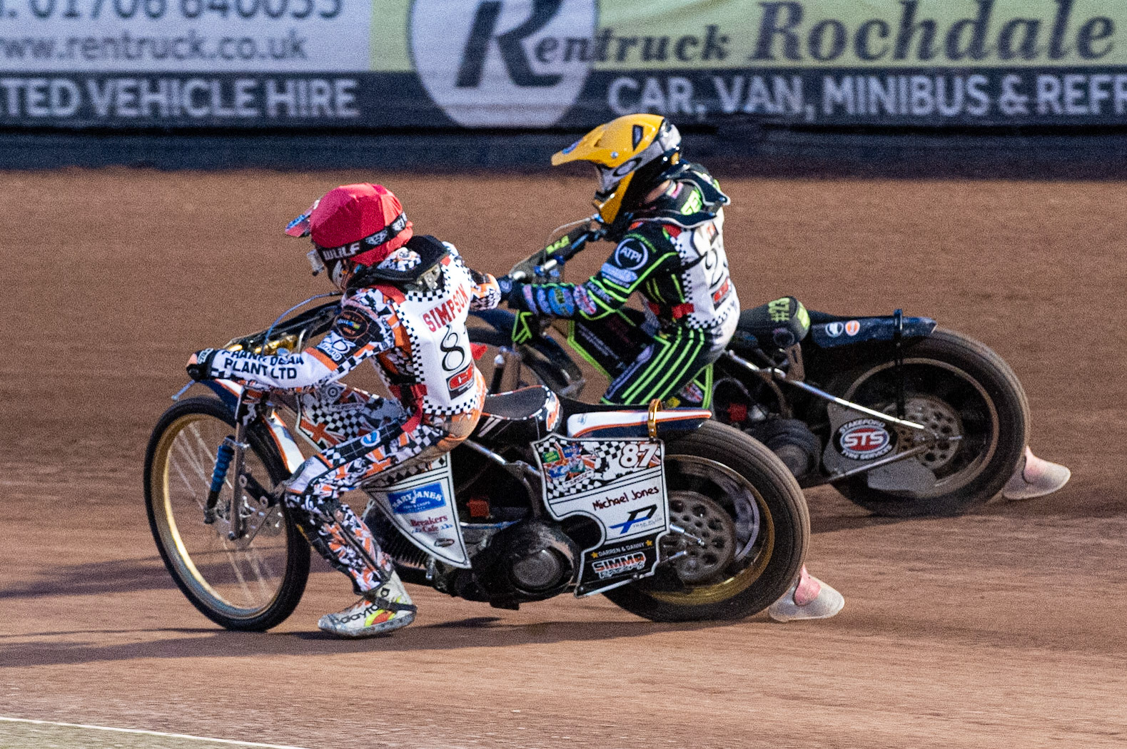 Photo: Ian Charles

Mickie Simpson (Red) inside Archie Freeman (Yellow)

Summer Speed Saturday & British Youth Speedway Championship Round 5, National Speedway Stadium, Manchester, Saturday 22 June 2019