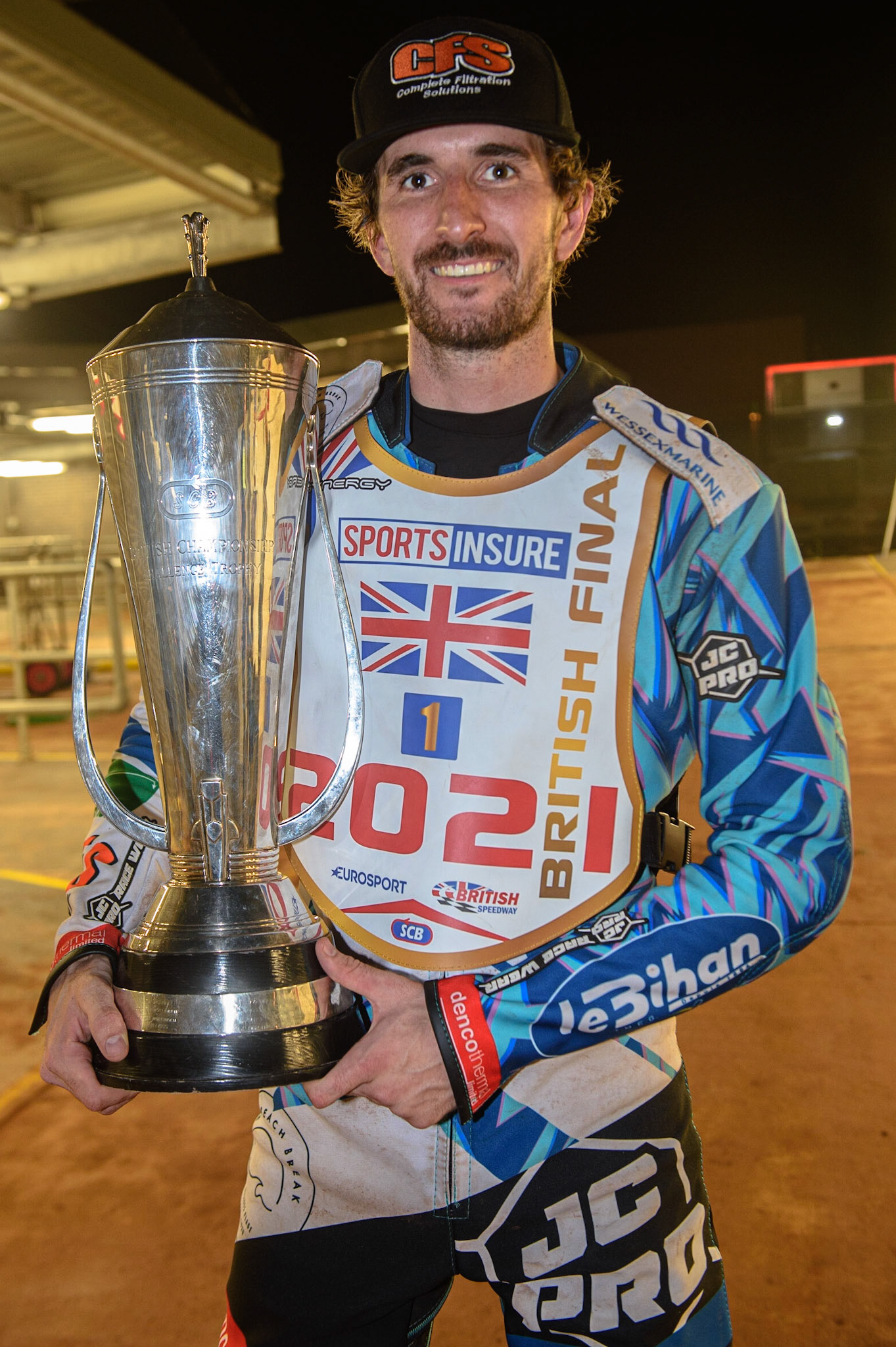 MANCHESTER, UK. AUGUST 16TH   British Champion Adam Ellis  during the Sports Insure British Speedway Finals at the National Speedway Stadium, Manchester on Monday 16th August 2021. (Credit: Ian Charles | MI News)