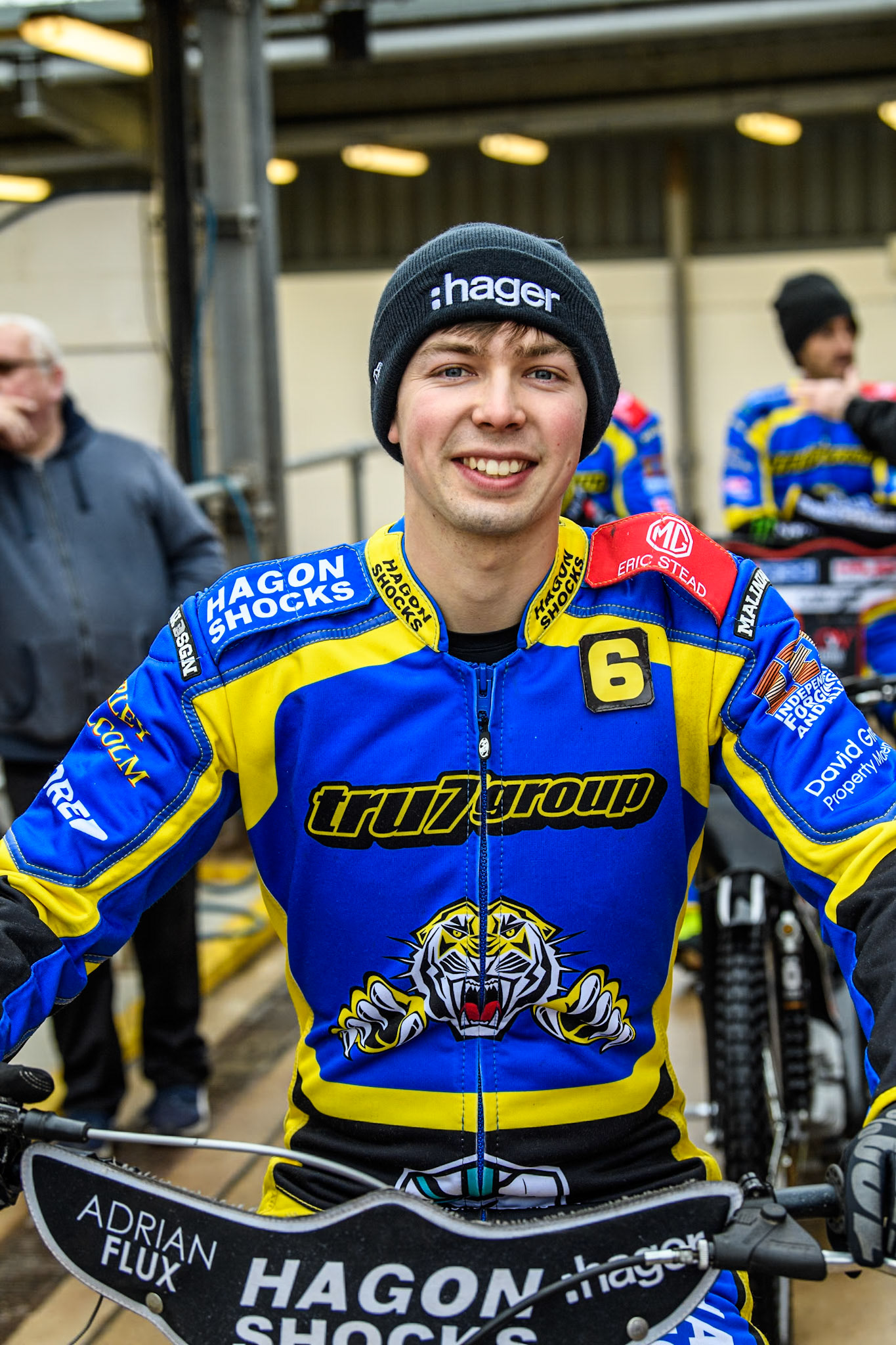 Sheffield Tigers' Jason Edwards during the Rowe Motor Oil Premiership KO Cup Quarter Final 1st Leg between Belle Vue Aces and Sheffield Tigers at the National Speedway Stadium, Manchester on Monday 1st April 2024. (Photo: Ian Charles | MI News)