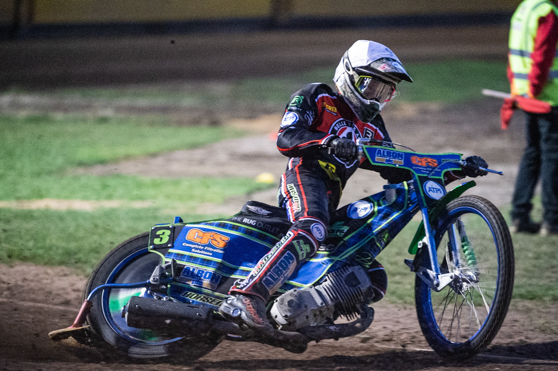 Photo by Ian Charles:

Dan Bewley  in action 

Peterborough Panthers v Belle Vue Aces, British Speedway Premiership, Thursday, 5, September, 2019