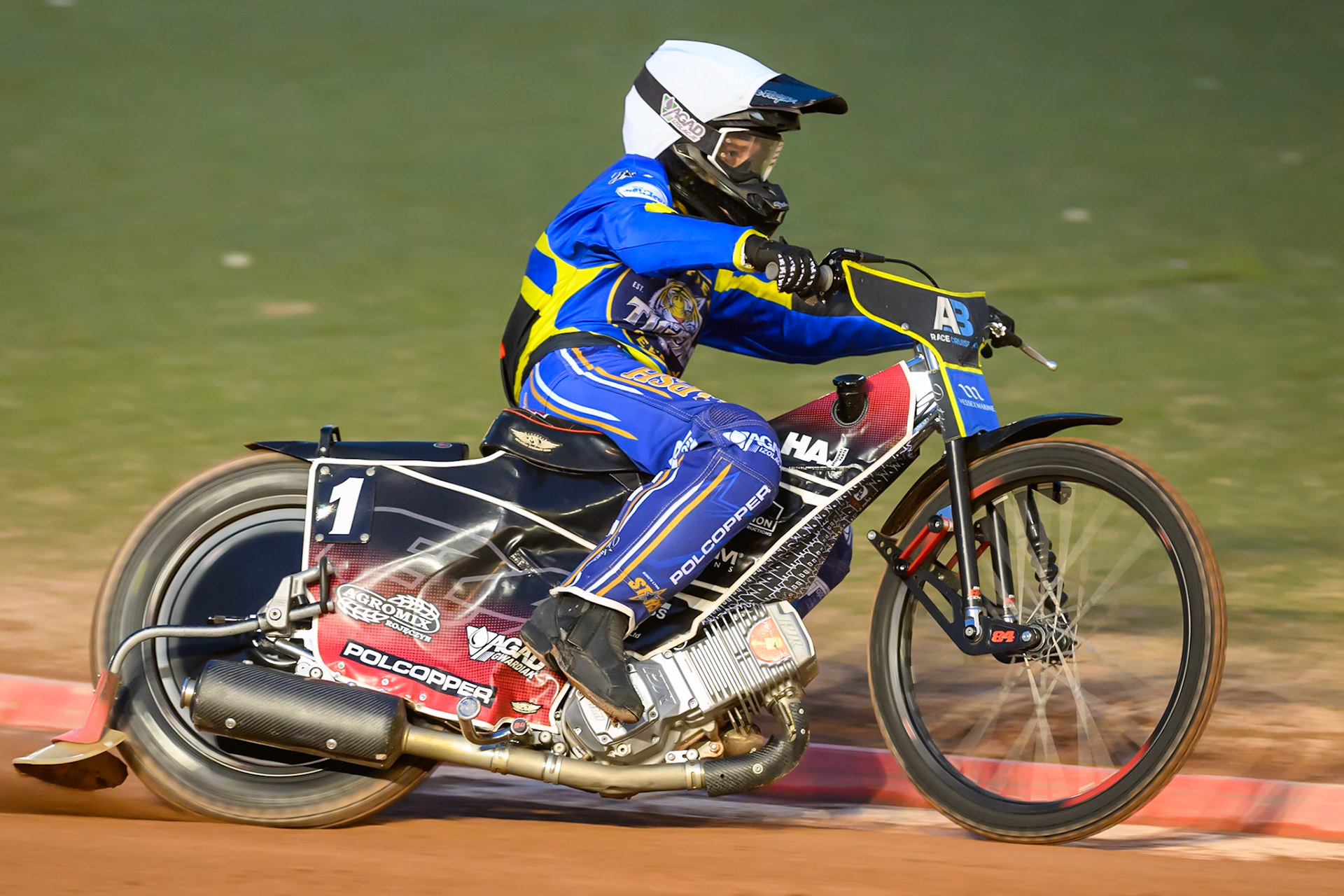 Ben Cook, Guest Rider for Sheffield Tigers in action during the Rowe Motor Oil Premiership match between Belle Vue Aces and Sheffield Tigers at the National Speedway Stadium, Manchester on Monday 14th September 2026. (Photo: Ian Charles | MI News)