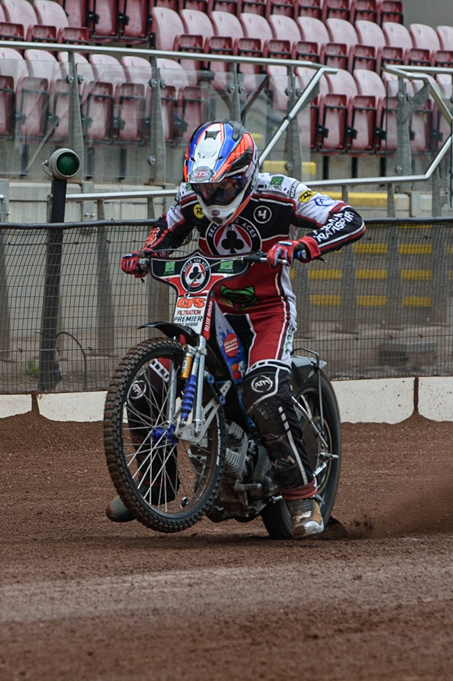 Photo: Ian CharlesSteve Worrall in actionBelle Vue Press &amp; Practice Day, National Speedway Stadium, Manchester Thursday  13  May  2021