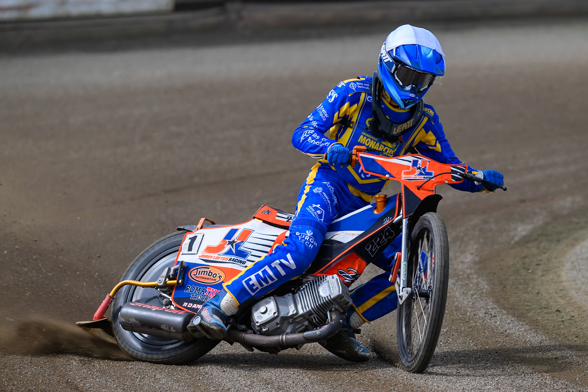 Jordy Loftus of Edinburgh Monarchs Academy in action during the WSRA National Development League match between Buxton Bulls and Edinburgh Monarchs Academy at Hi-Edge Speedway, Buxton on Sunday 14th June 2026. (Photo: Ian Charles | MI News)