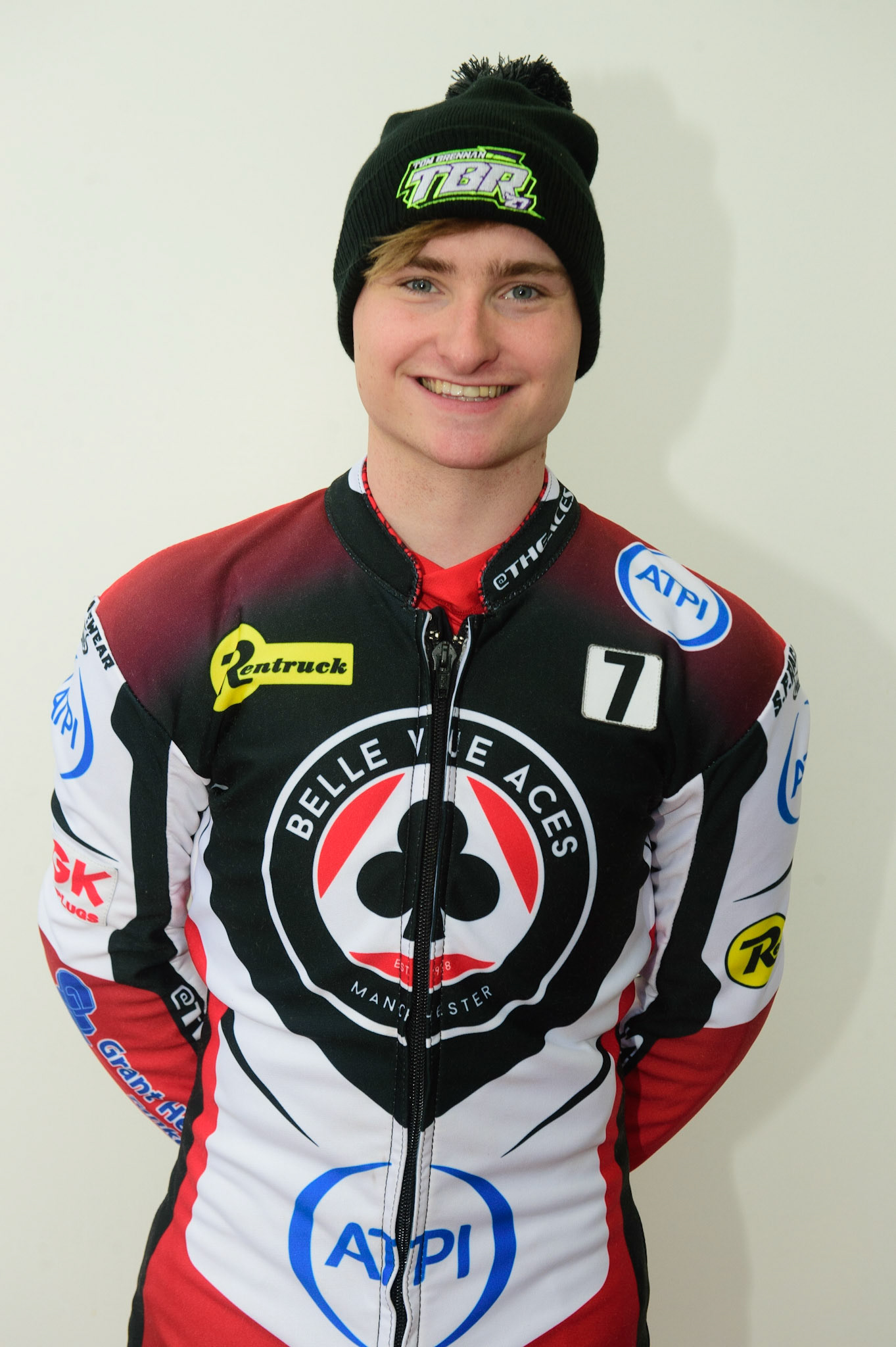 MANCHESTER, UK. APRIL 12TH: Tom Brennan, Belle Vue Aces’ Rising Star at the Discovery Networks Eurosport Speedway Season Launch at the National Speedway Stadium, Manchester on Tuesday 12th April 2022 (Credit: Ian Charles | MI News)