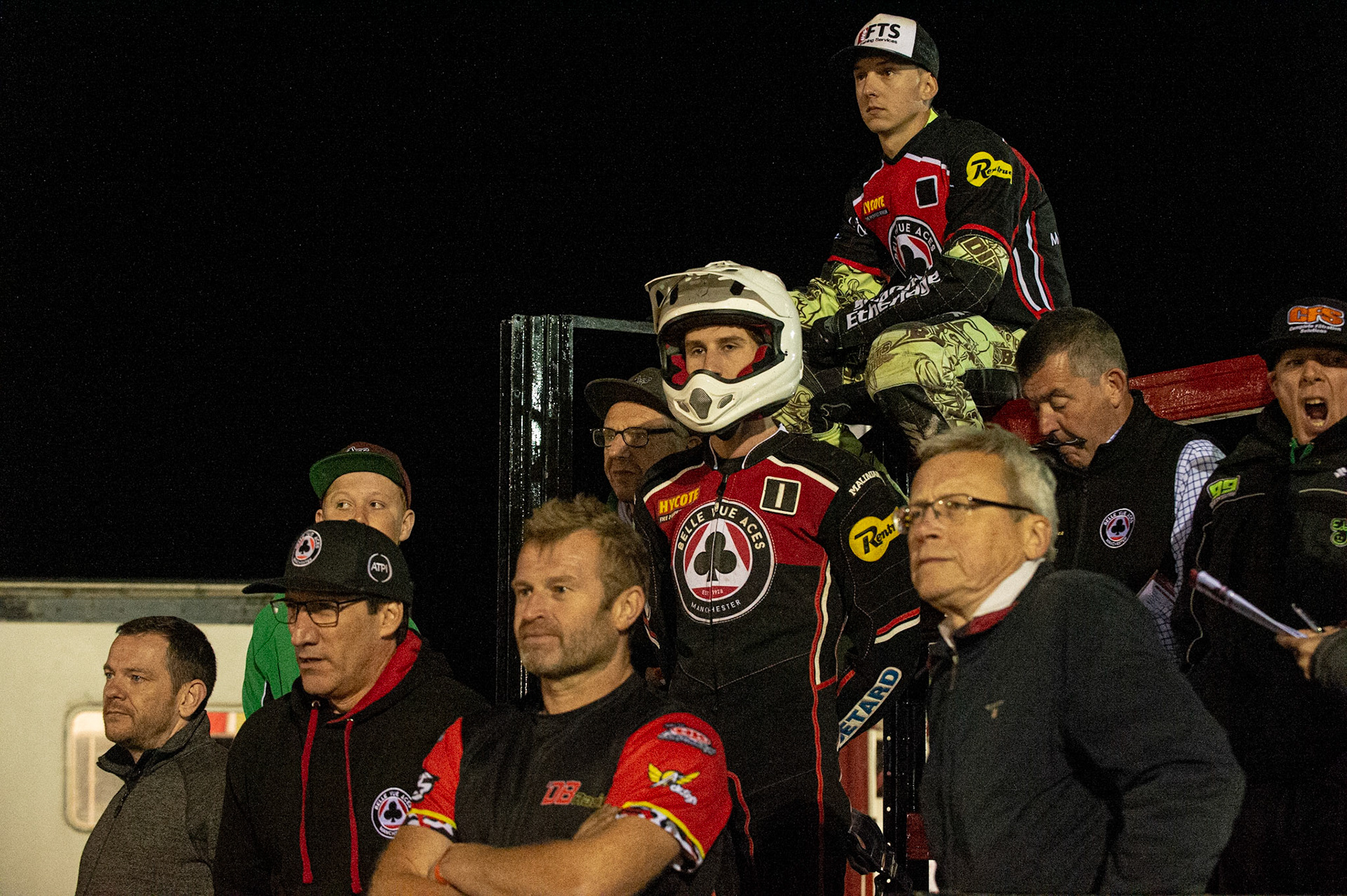 Photo by Ian Charles:

Riders and officials watch heat 12 re-run

Peterborough Panthers v Belle Vue Aces, British Speedway Premiership, Thursday, 5, September, 2019