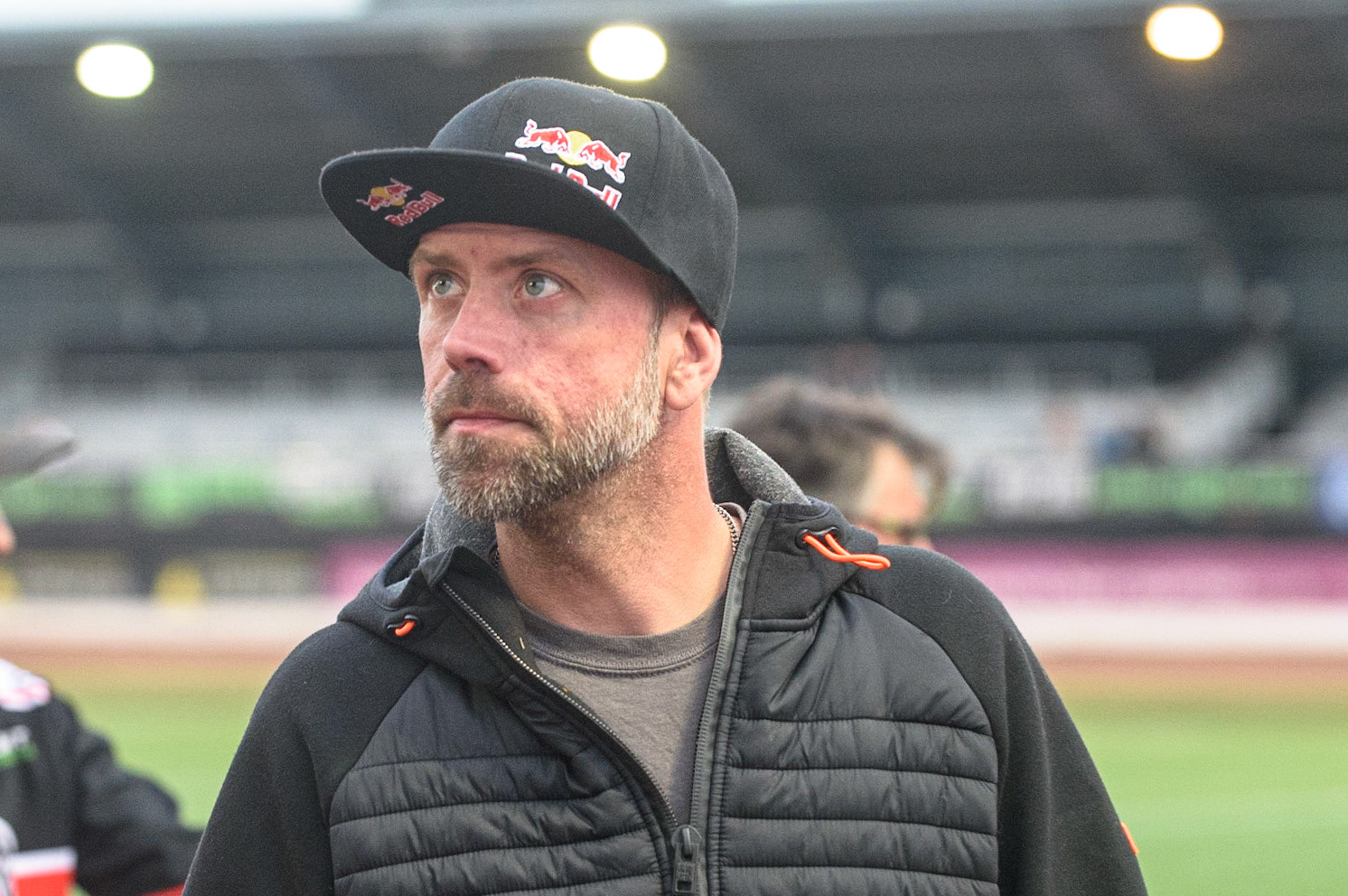 MANCHESTER, UK. SEPT 13TH  Belle Vue Guest rider Theo Peiper on the track walk during the SGB Premiership match between Belle Vue Aces and King's Lynn Stars at the National Speedway Stadium, Manchester on Monday 13th September 2021. (Credit: Ian Charles | MI News)