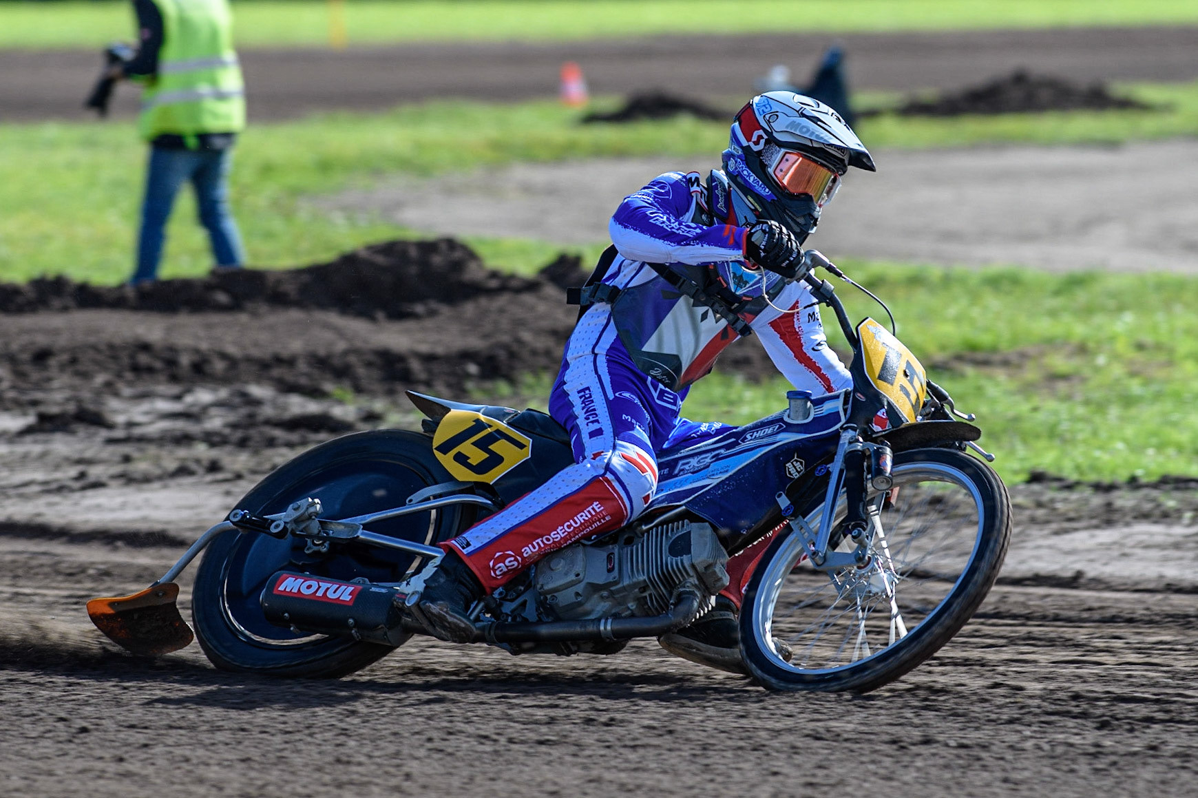 Jordan Dubernard (France) practices  during the FIM Long Track Of Nations event at the Speed Centre Roden on Sunday 24th September 2023. (Photo: Ian Charles | MI News)