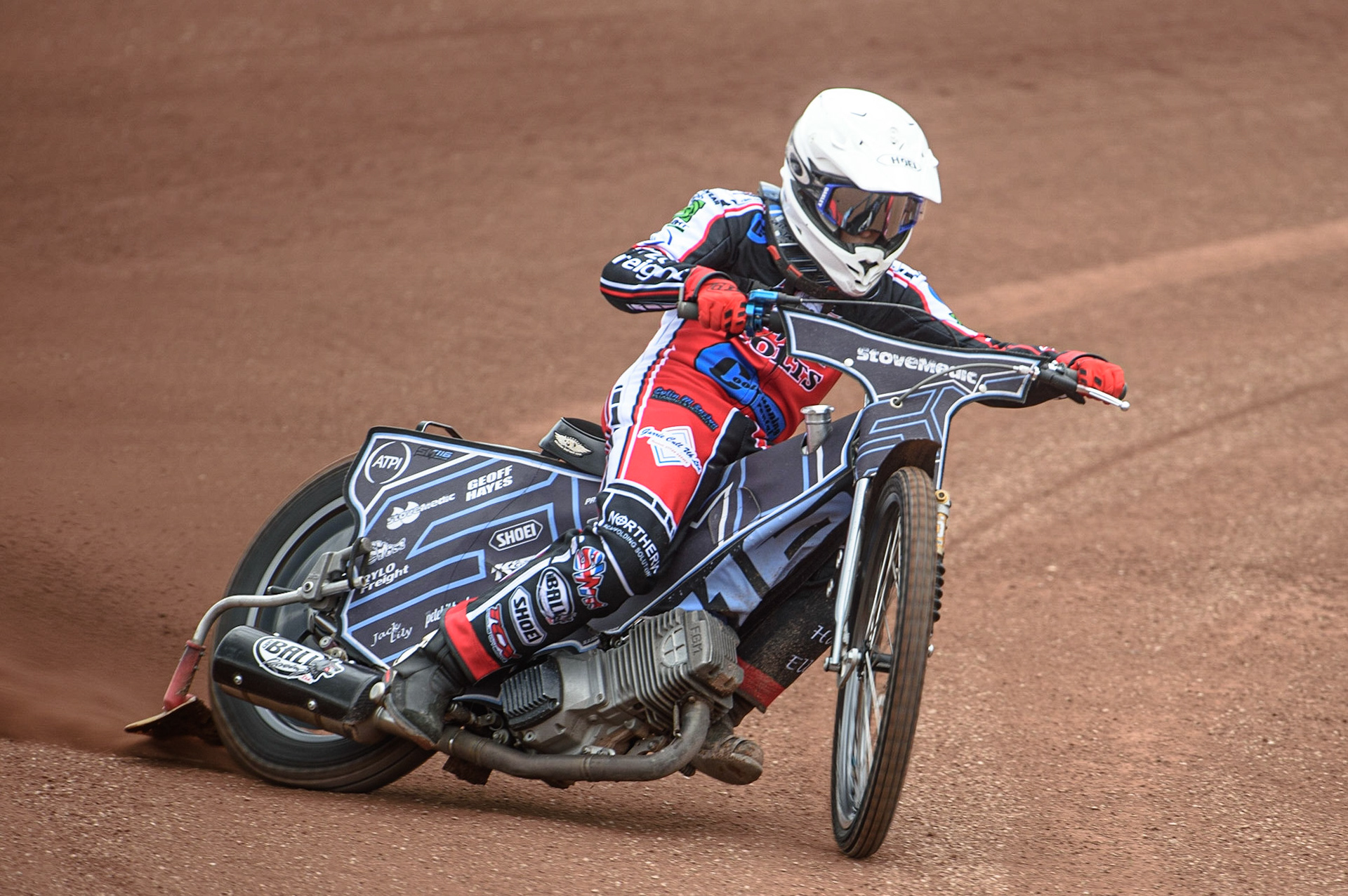Photo: Ian CharlesSam McGurk in actionBelle Vue Press &amp; Practice Day, National Speedway Stadium, Manchester Thursday  13  May  2021
