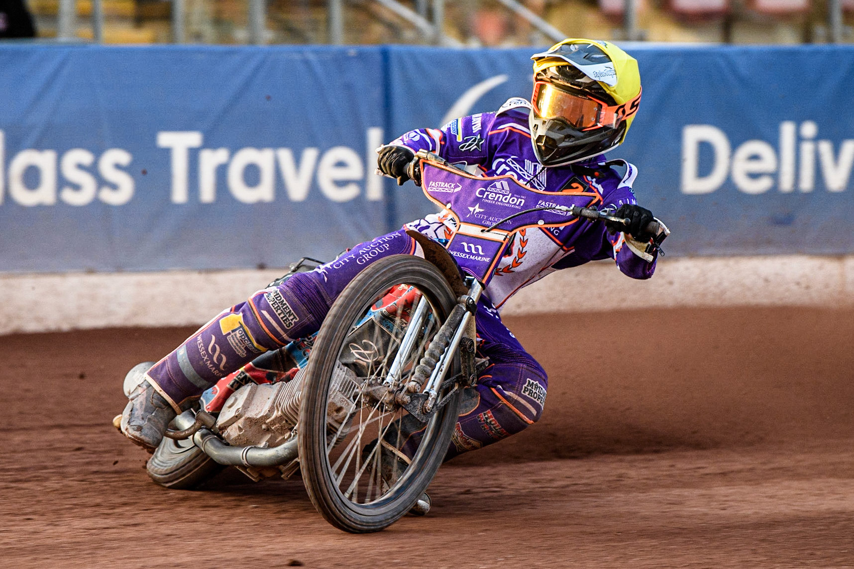 Ben Cook in action  for Peterborough Crendon Panthers during the Sports Insure Premiership match between Belle Vue Aces and Peterborough at the National Speedway Stadium, Manchester on Monday 19th June 2023. (Photo: Ian Charles | MI News)