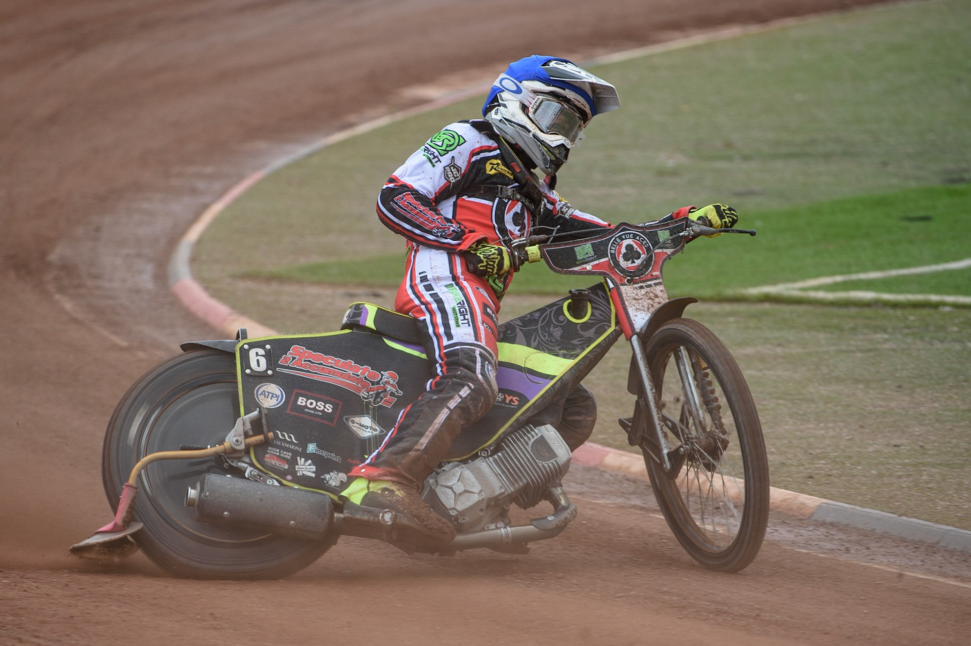 MANCHESTER, UK. AUGUST 30TH Tom Brennan  in action  for Belle Vue BikeRight Aces  during the SGB Premiership match between Belle Vue Aces and Wolverhampton Wolves at the National Speedway Stadium, Manchester on Monday 30th August 2021. (Credit: Ian Charles | MI News)