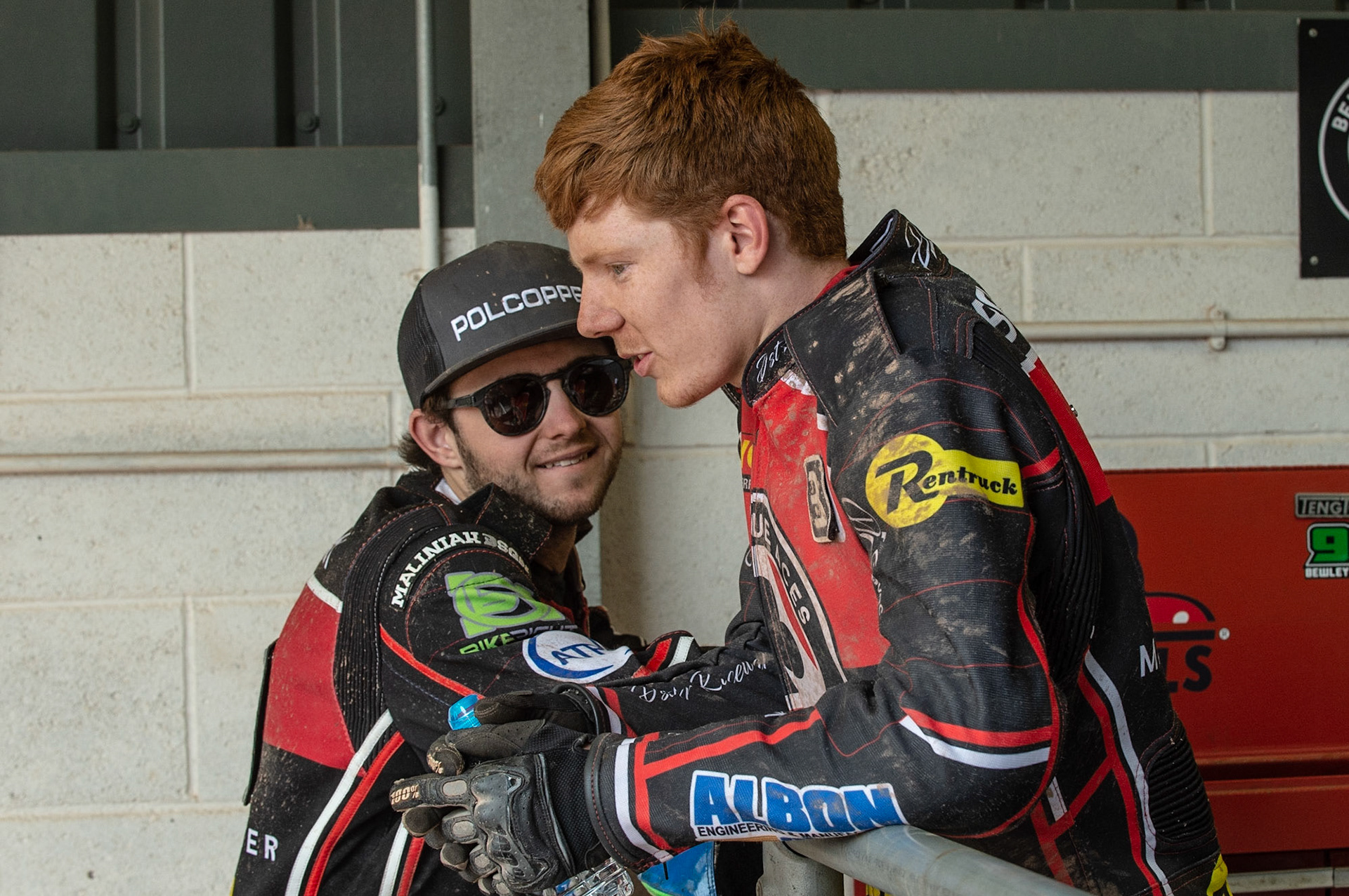 Photo by Ian Charles:

Dan Bewley  (right) chats with Jaimon Lidsey 

Belle Vue Aces v Wolverhampton Wolves, National Speedway Stadium, Manchester, Monday, 22, April, 2019