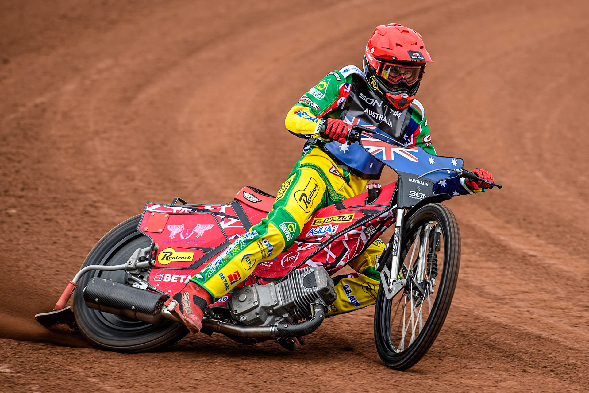 Max Fricke of Australia practices during the Monster Energy FIM Speedway of Nation Semi Final 2 at the National Speedway Stadium, Manchester on Wednesday 10th July 2024. (Photo: Ian Charles | MI News)