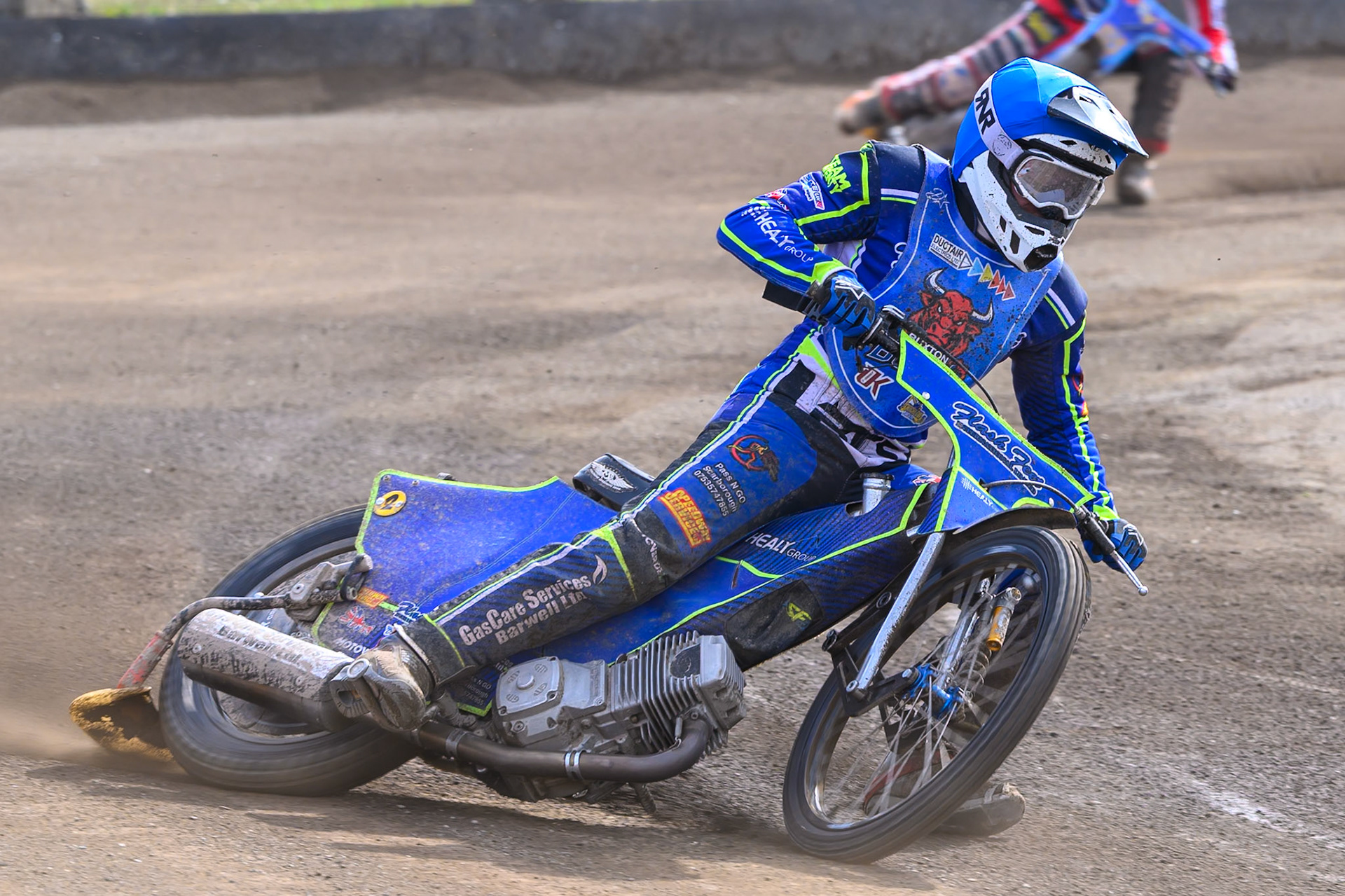 Arran Butcher of Buxton Bulls in action during the WSRA National Development League match between Buxton Bulls and King's Lynn Young Stars at Hi-Edge Speedway, Buxton on Sunday 9th August 2026. (Photo: Ian Charles | MI News)