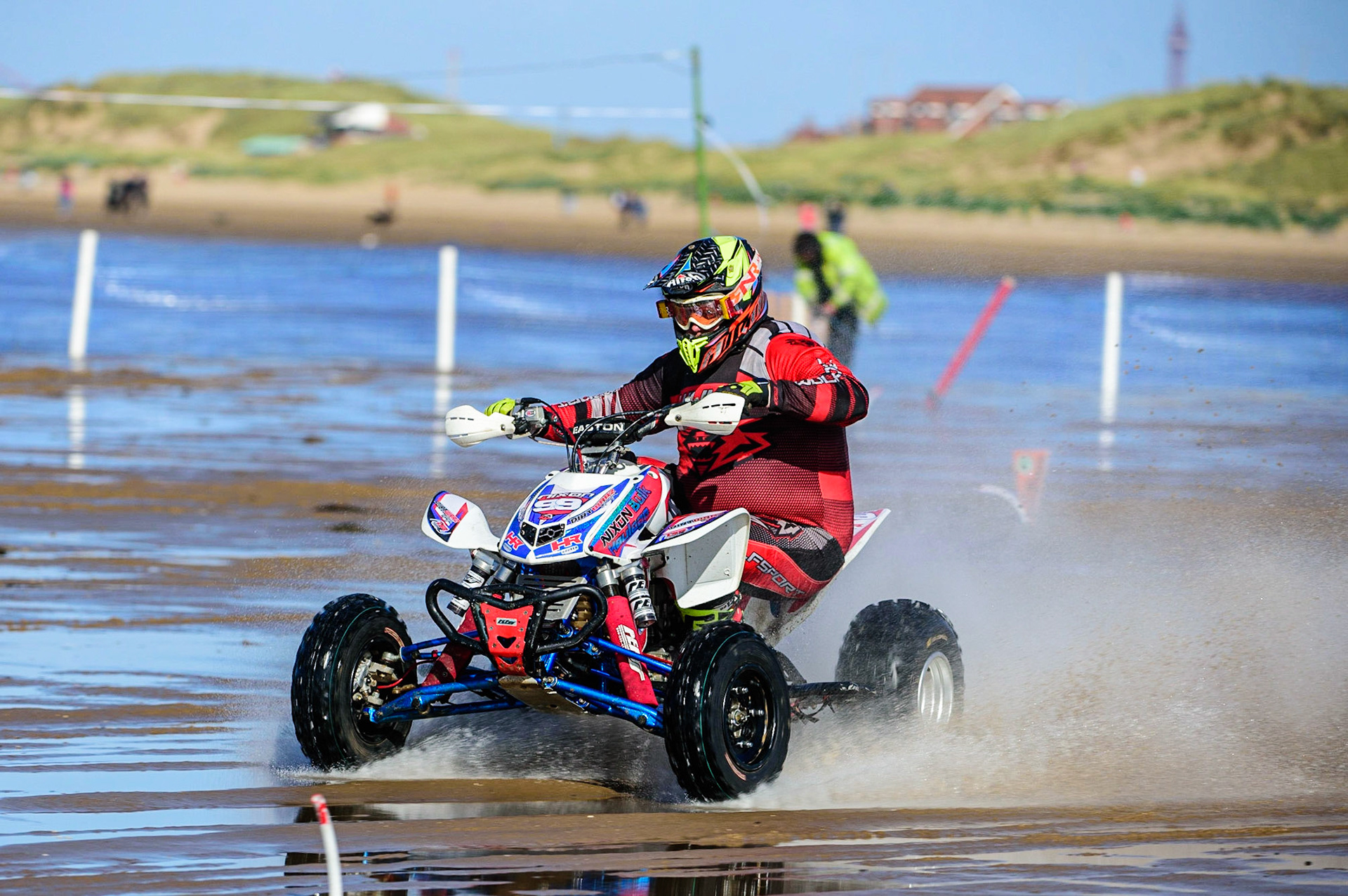 Davey Nixon (99) in action  during the Fylde ACU British Sand Racing Masters Championship on  Sunday 2nd October 2022. (Credit: Ian Charles | MI News)