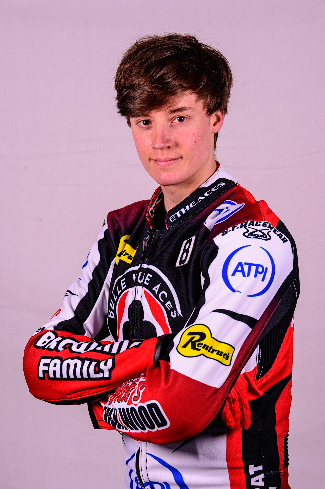 MANCHESTER, UK. MAR 14TH Connor Bailey - Belle Vue 'ATPI' Aces during the Belle Vue Speedway Media Day at the National Speedway Stadium, Manchester on Monday 14th March 2022. (Credit: Ian Charles | MI News)