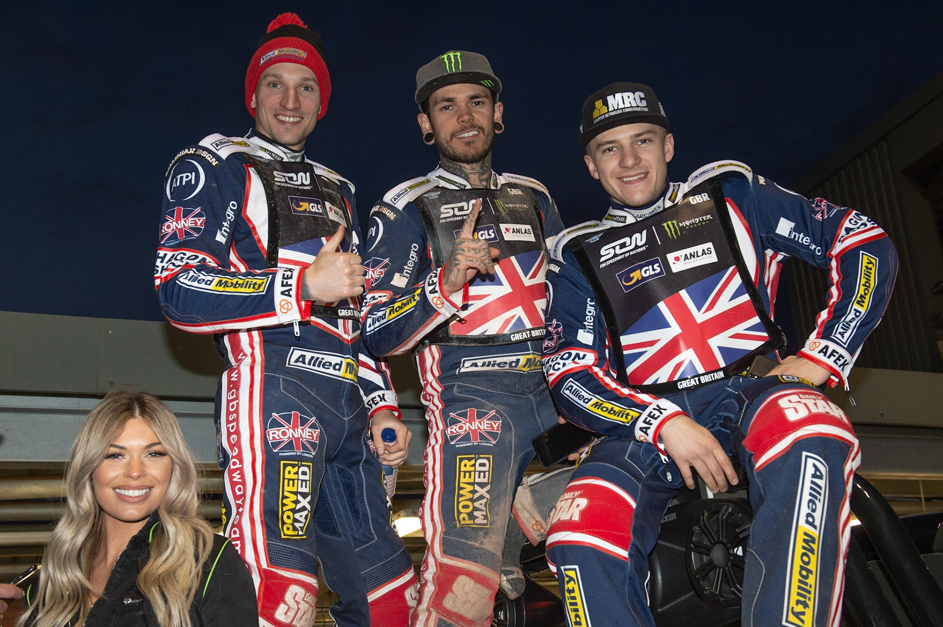 Photo: Ian Charles

Team GB (l-r) Craig Cook, Tai Woffinden, Robert Lambert

Monster Energy FIM Speedway Of Nations, Race Off 2, Belle Vue National Speedway Stadium, Manchester 7 May  2019