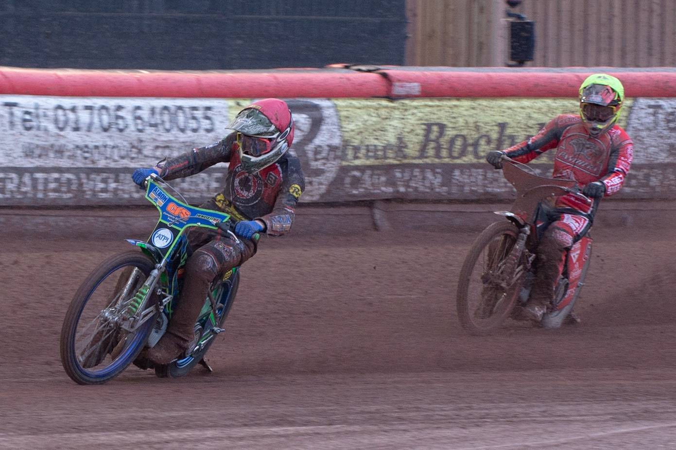 Photo by Ian Charles:

Dan Bewley  (Red) leads Aaron Summers  (Yellow)

Belle Vue Aces v Peterborough Panthers, British Speedway Premiership, National Speedway Stadium, Manchester, Thursday, 13, June, 2019