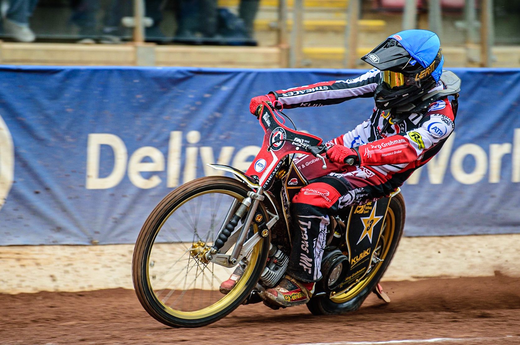 Norick Blödorn in action for Belle Vue ATPI Aces during the SGB Premiership match between Belle Vue Aces and Wolverhampton Wolves at the National Speedway Stadium, Manchester on Monday 29th August 2022. (Credit: Ian Charles | MI News)