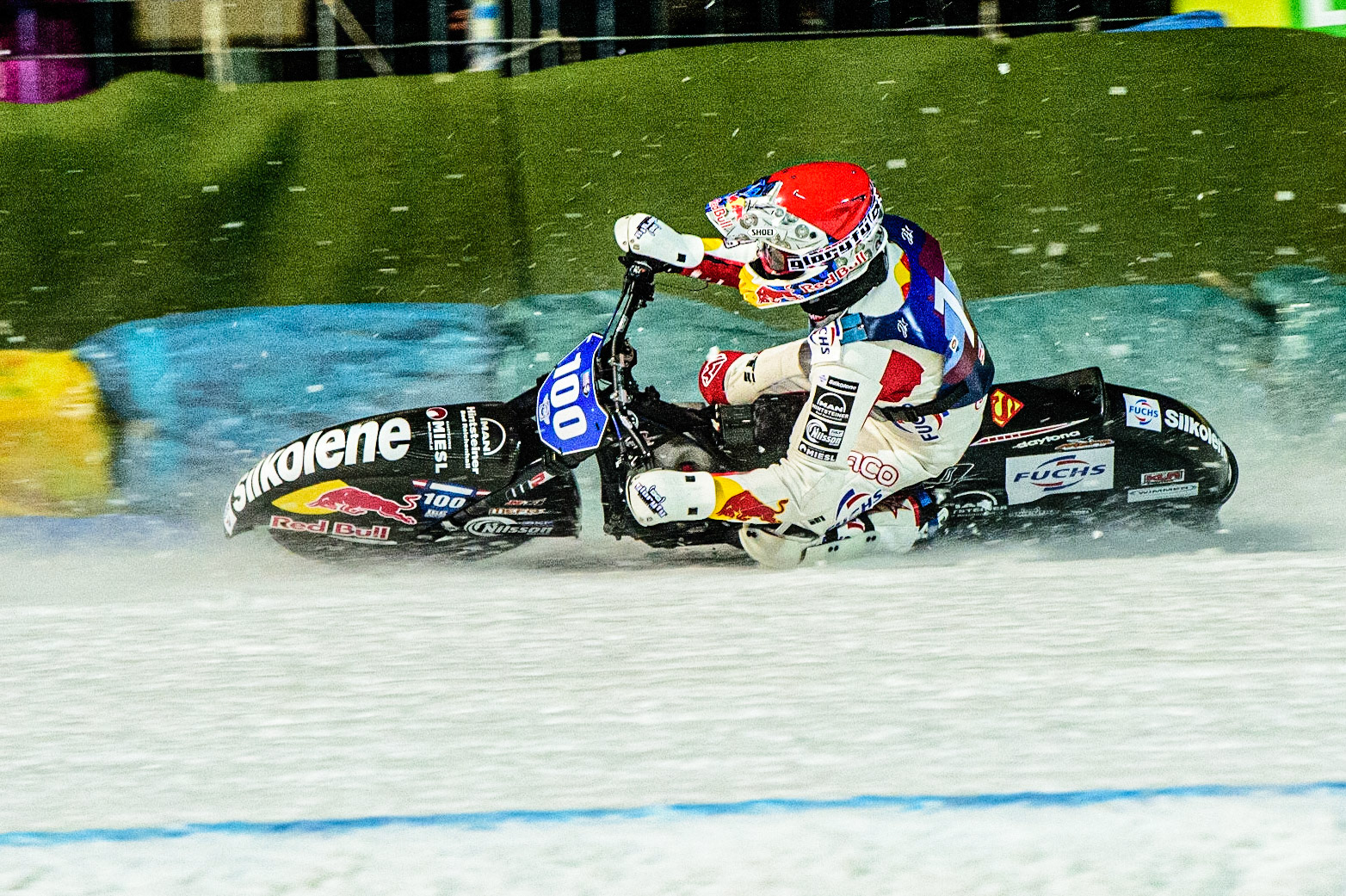 Franz Zorn in action during the German Individual Ice Speedway Championship at Horst-Dohm-Eisstadion, Berlin on Friday 3rd March 2023. (Photo: Ian Charles | MI News)