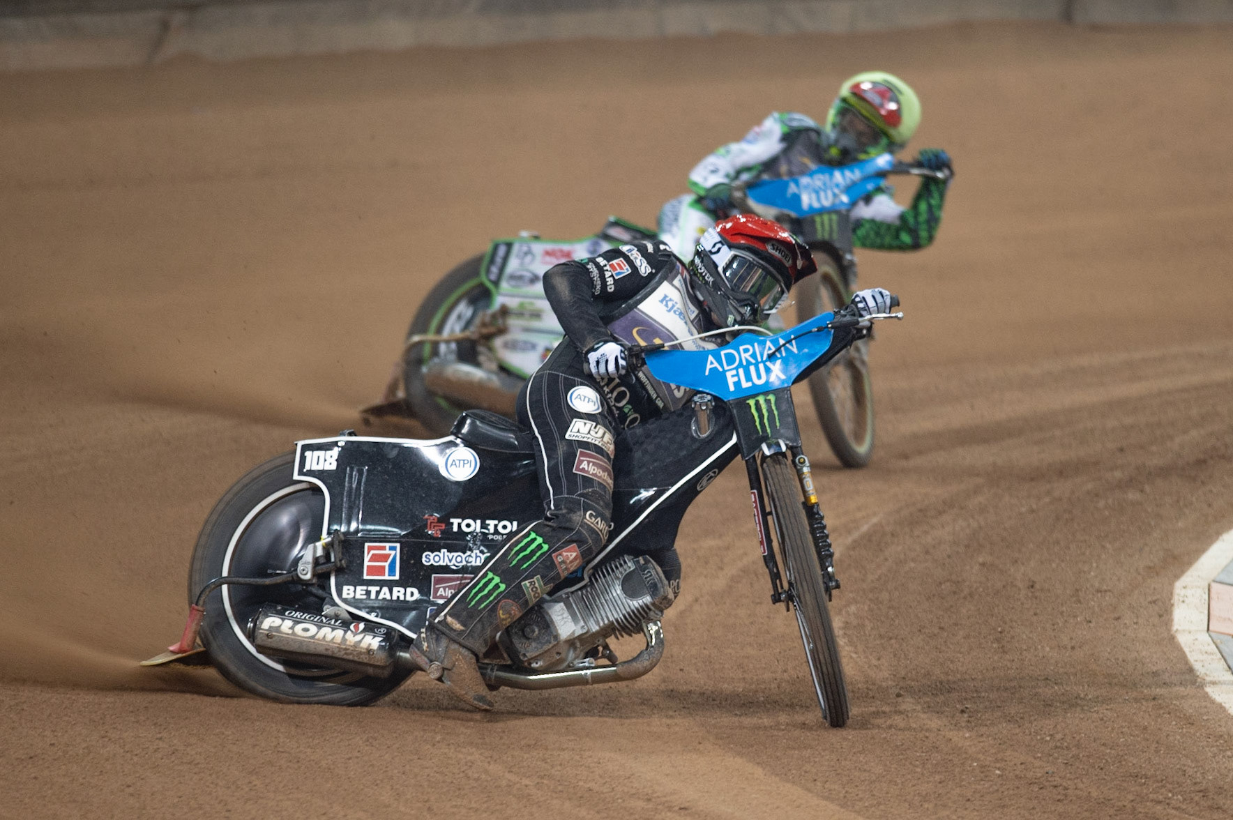 CARDIFF,WALES  Tai Woffinden (Red) leads Charles Wright (Yellow) during the ADRIAN FLUX BRITISH FIM SPEEDWAY GRAND PRIX at the Principality Stadium, Cardiff on Saturday 21st September 2019. (Credit: Ian Charles | MI News)