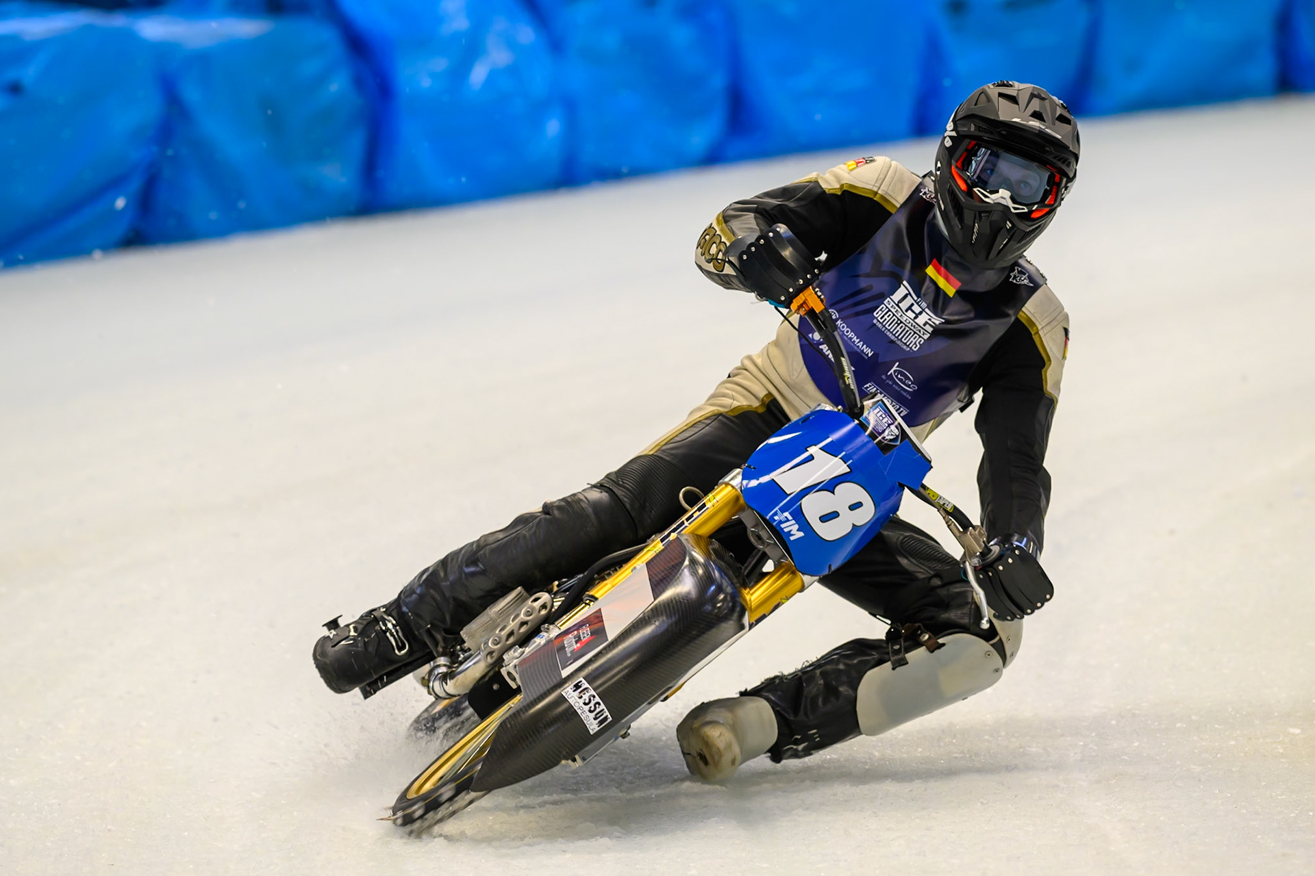 Reserve Franz Mayerbüchler of Germany during Practice for the Ice Speedway Gladiators World Championship Finals at Max-Aicher-Arena, Inzell on Friday 13th March 2026. (Photo: Ian Charles | MI News)